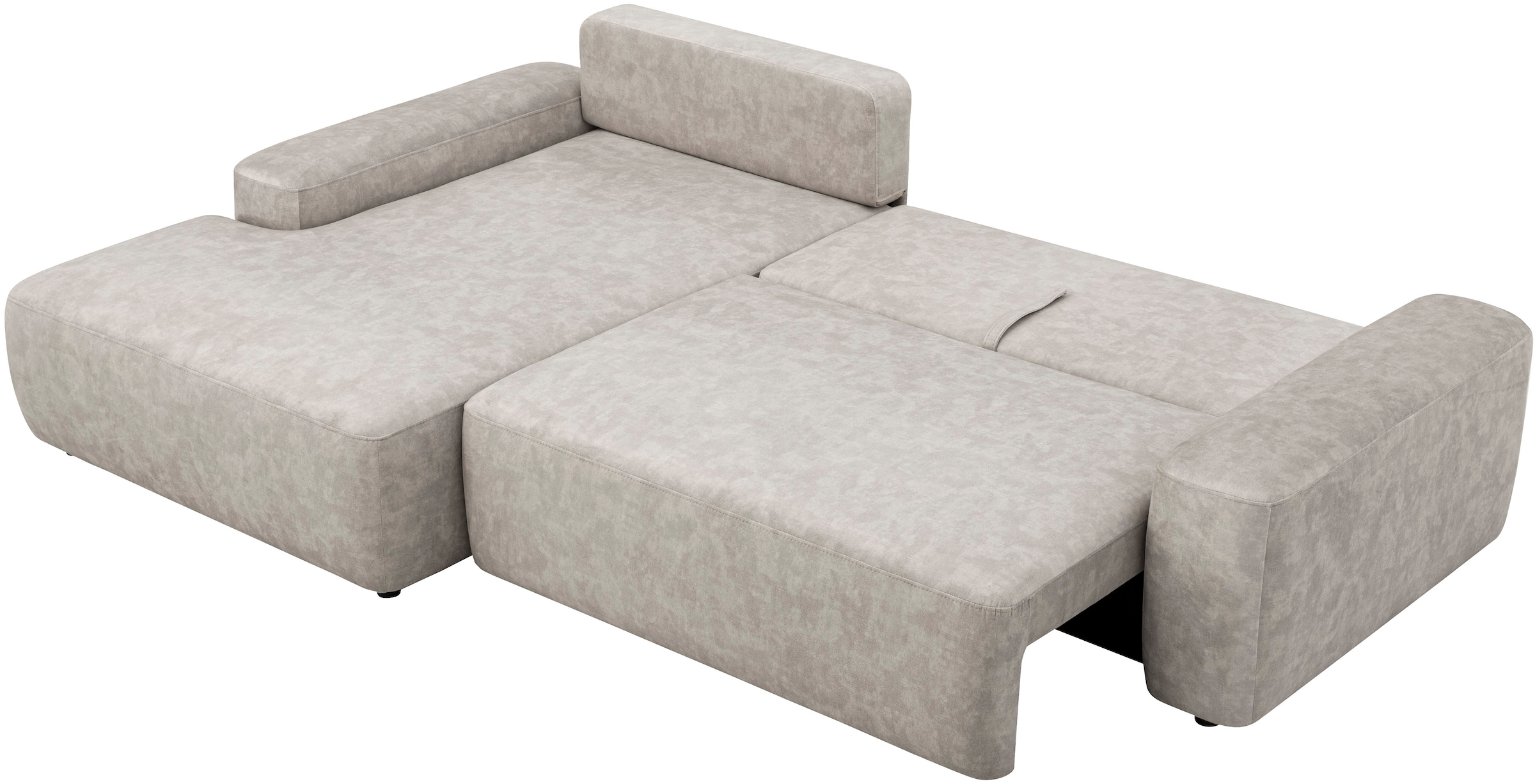 INOSIGN Ecksofa »TORGE (264cm), Schlafsofa in Cord, Samtvelours o Struktur fein, L-Form«, Schlaffunktion, Bettkasten, Liegefläche: 125/210 cm
