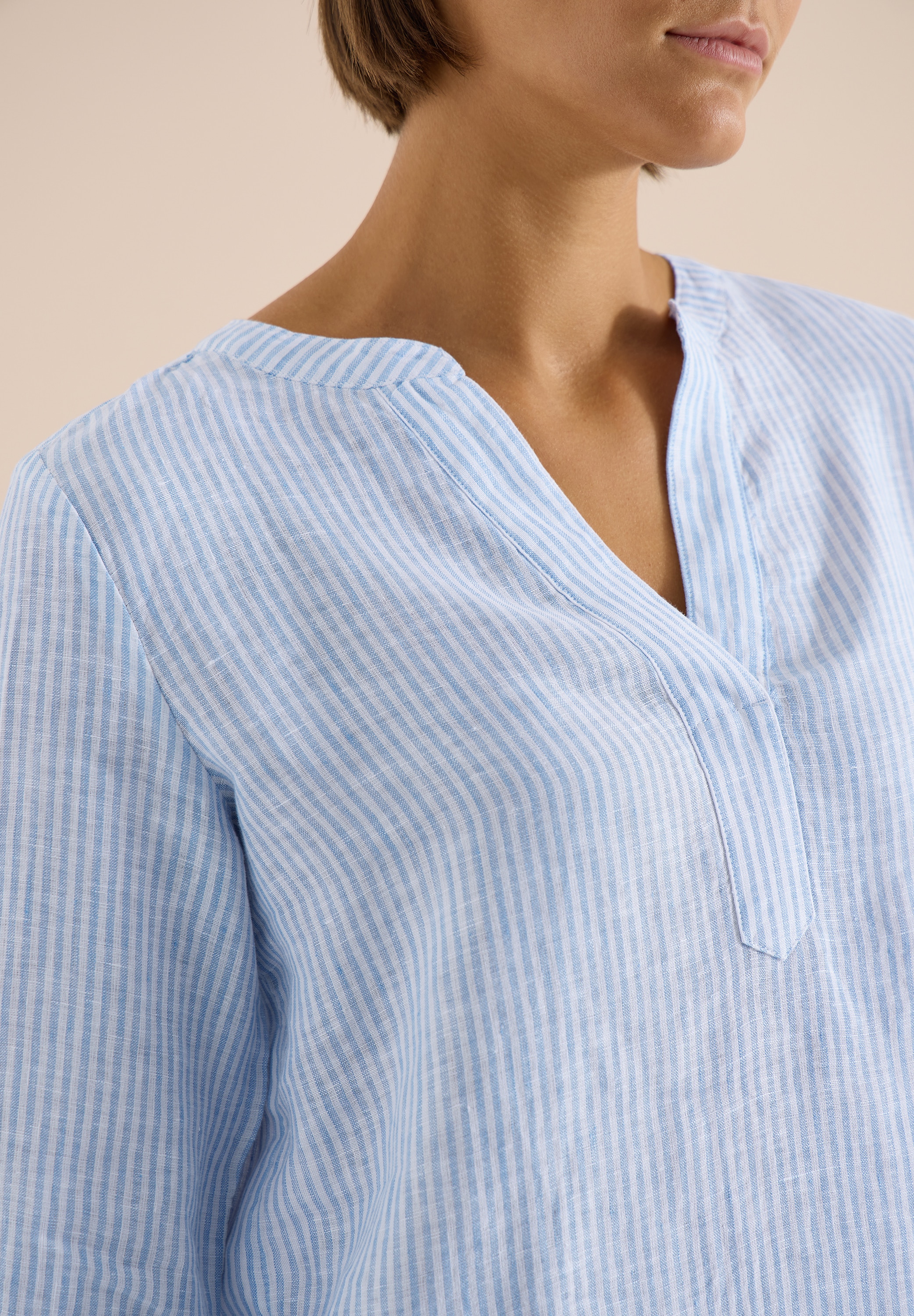 Cecil Schlupfbluse aus sommerlicher Leinenqualität, Streifen-Dessin
