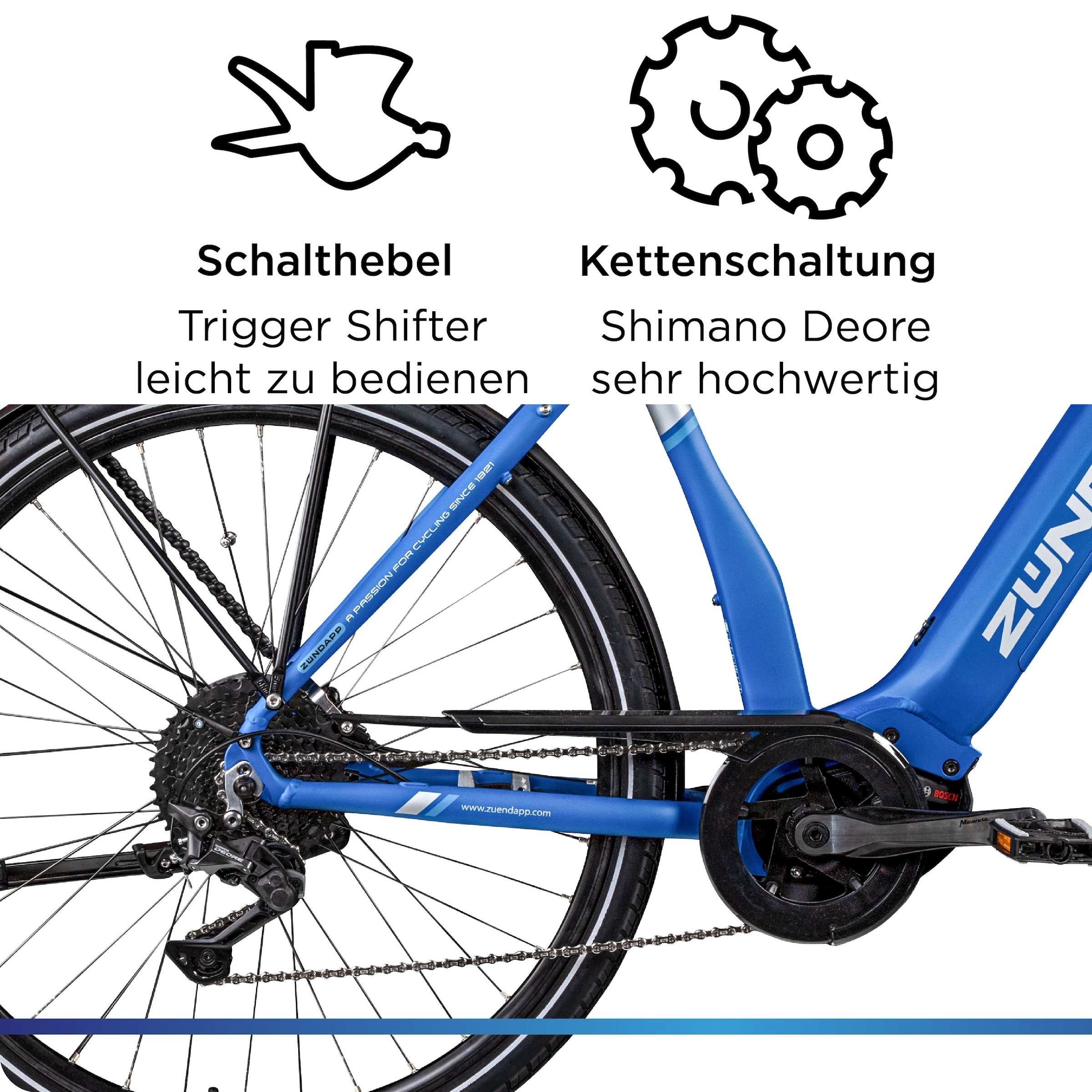 Zündapp E-Bike »X500«, 11 Gang, Shimano, Deore, Mittelmotor 250 W, Pedelec, Elektrofahrrad für Damen u. Herren