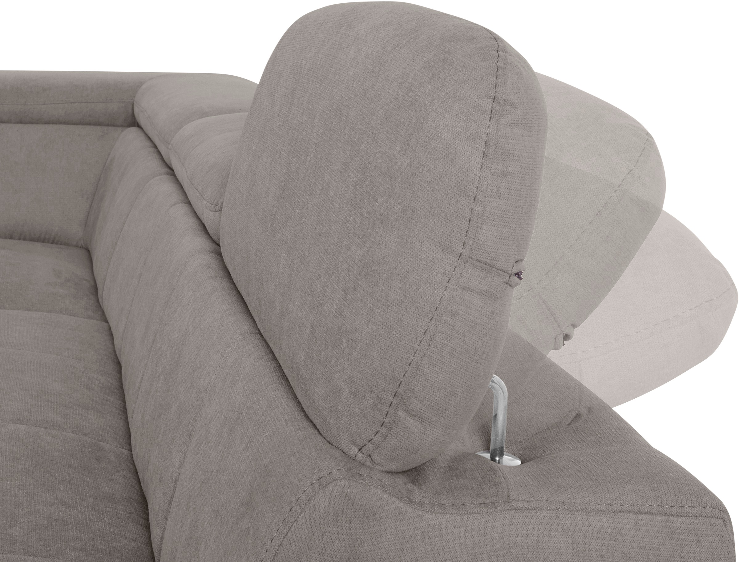 COTTA Ecksofa »Chef L-Form«, mit Kopfteilverstellung, edle Metallkufen, wahlweise mit Bettfunktion