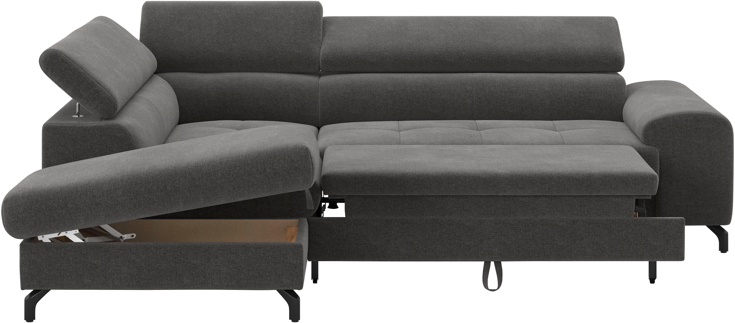 COTTA Ecksofa »Aura L-Form«, mit Schlaffunktion, Bettkasten und Kopfteilverstellung