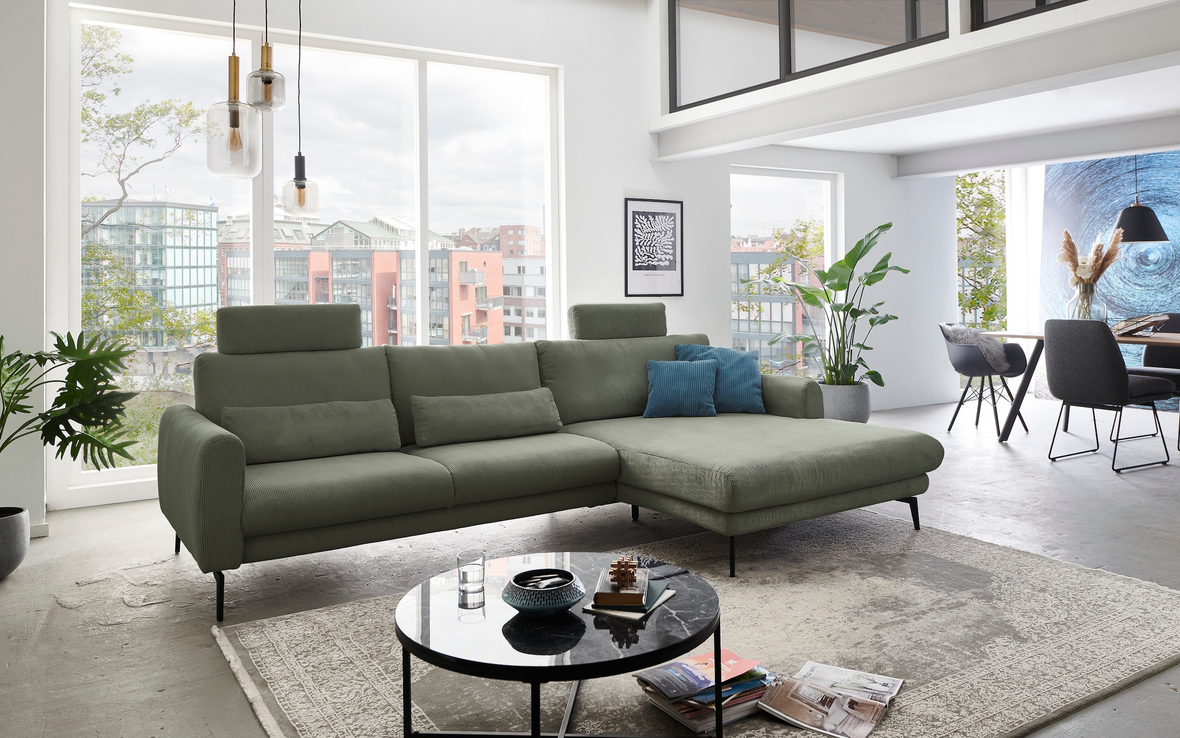 Die PlanBar Ecksofa »MP-IN23147 L-Form«, (2 St.), Kaltschaumpolsterung, softer Sitz & verstellbare Kopfstützen
