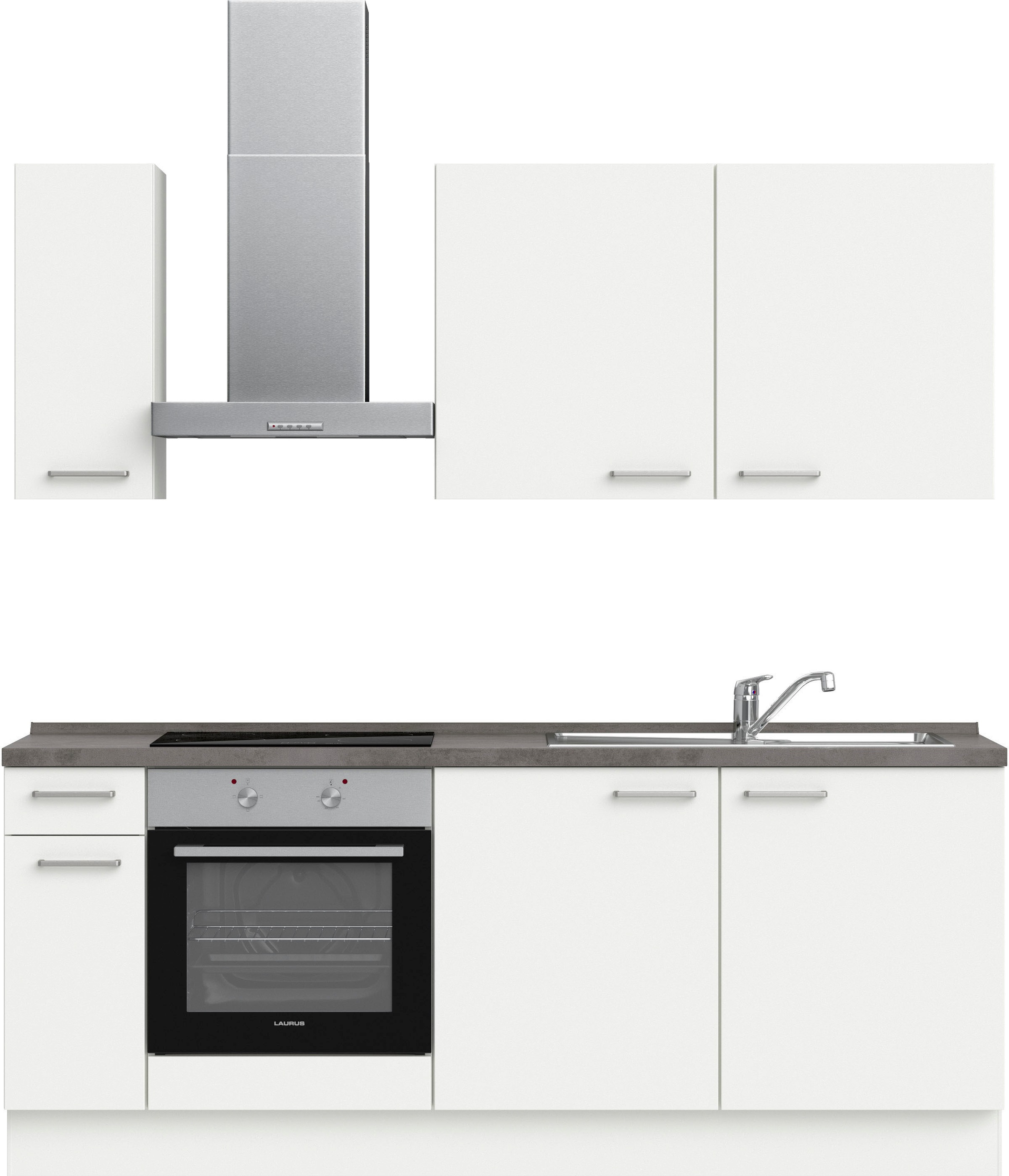 nobilia® Küchenzeile »"Touch I"«, vormontiert, Ausrichtung wählbar, Breite 210 cm, wahlw. mit E-Geräten