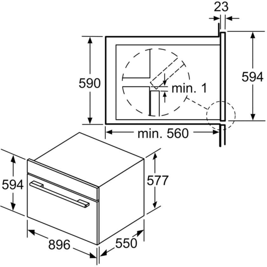 SIEMENS Einbaubackofen »VB578D0S0«, iQ500, VB578D0S0, mit 1-fach-Teleskopauszug