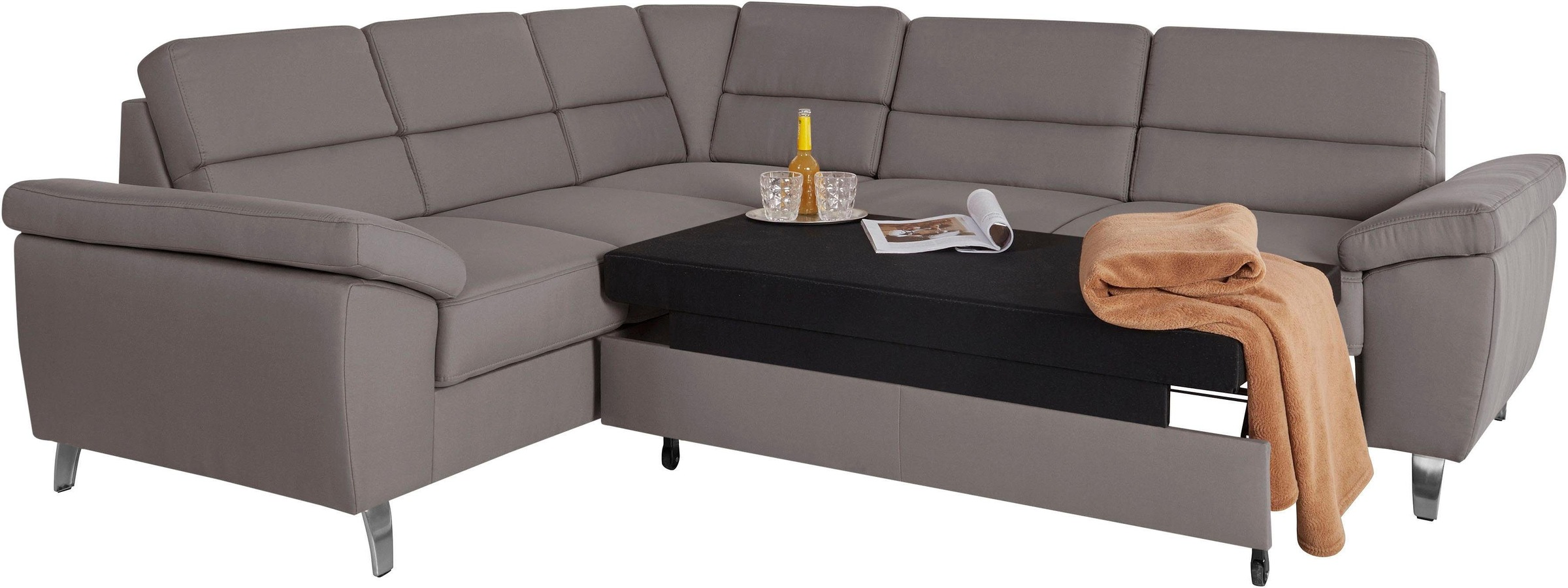 sit&more Ecksofa »Sorano L-Form«, wahlweise mit Bett- und Relaxfunktion, inkl. Bettkasten