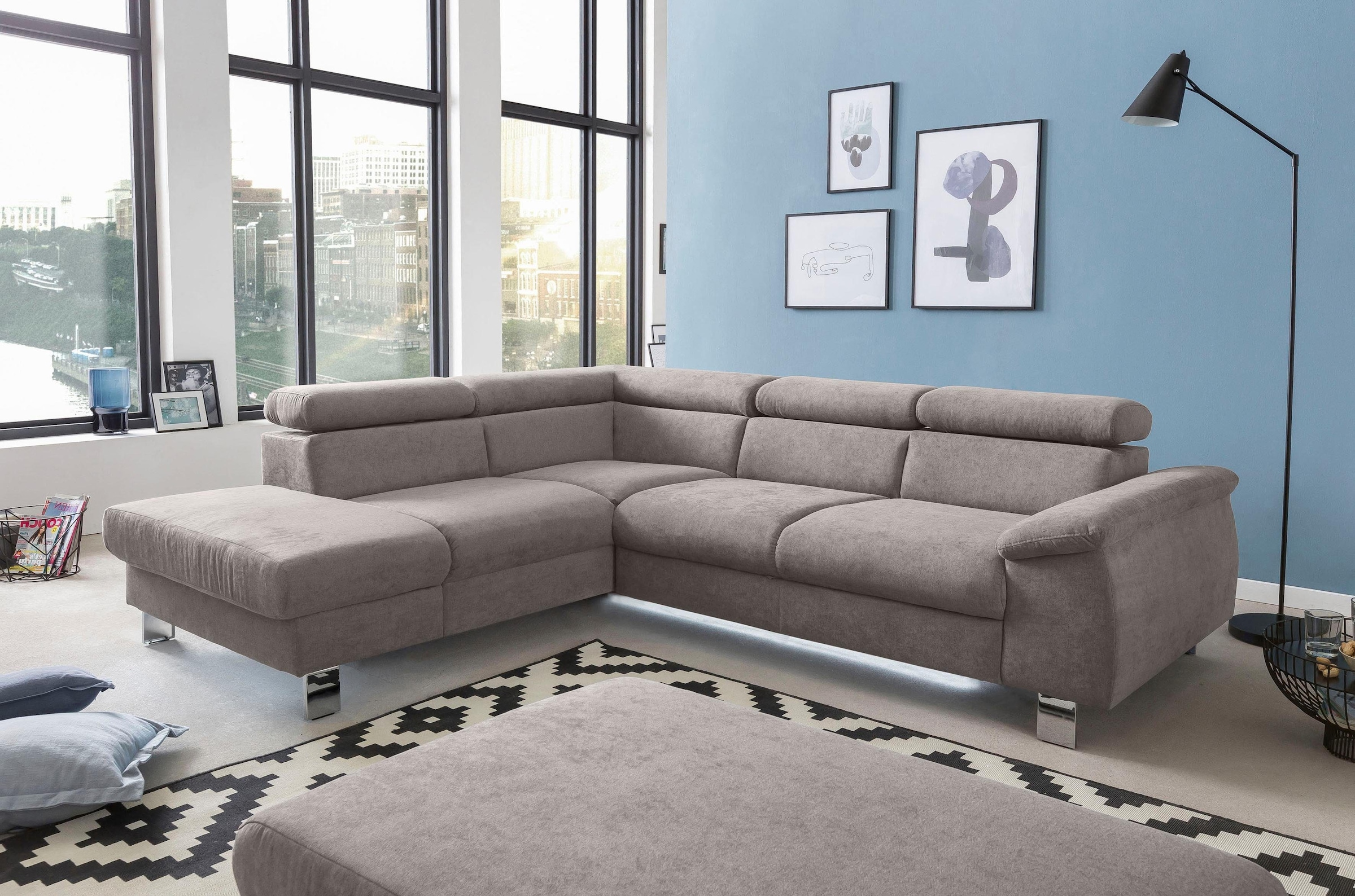 COTTA Ecksofa »Komaris L-Form, B: 249 cm« mit Kopfteilverstellung, optional günstig online kaufen