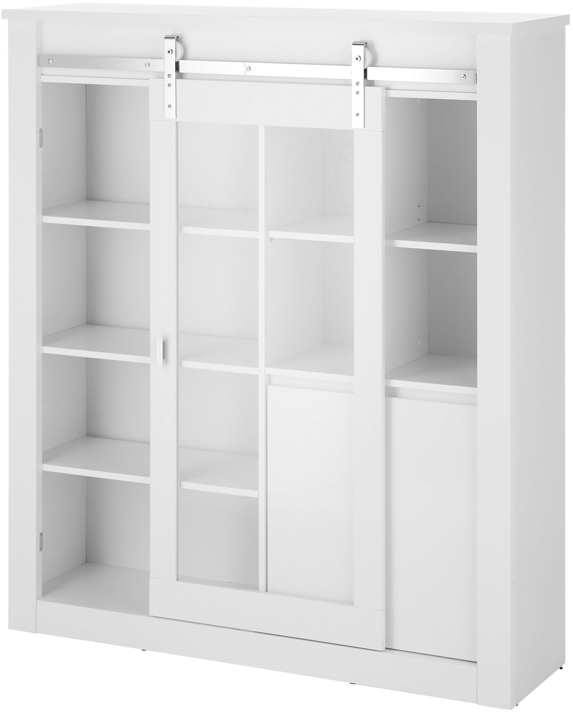 Home affaire Vitrine »Daytona, moderner Hochschrank, Glasvitrine in Weiß Hochglanz«