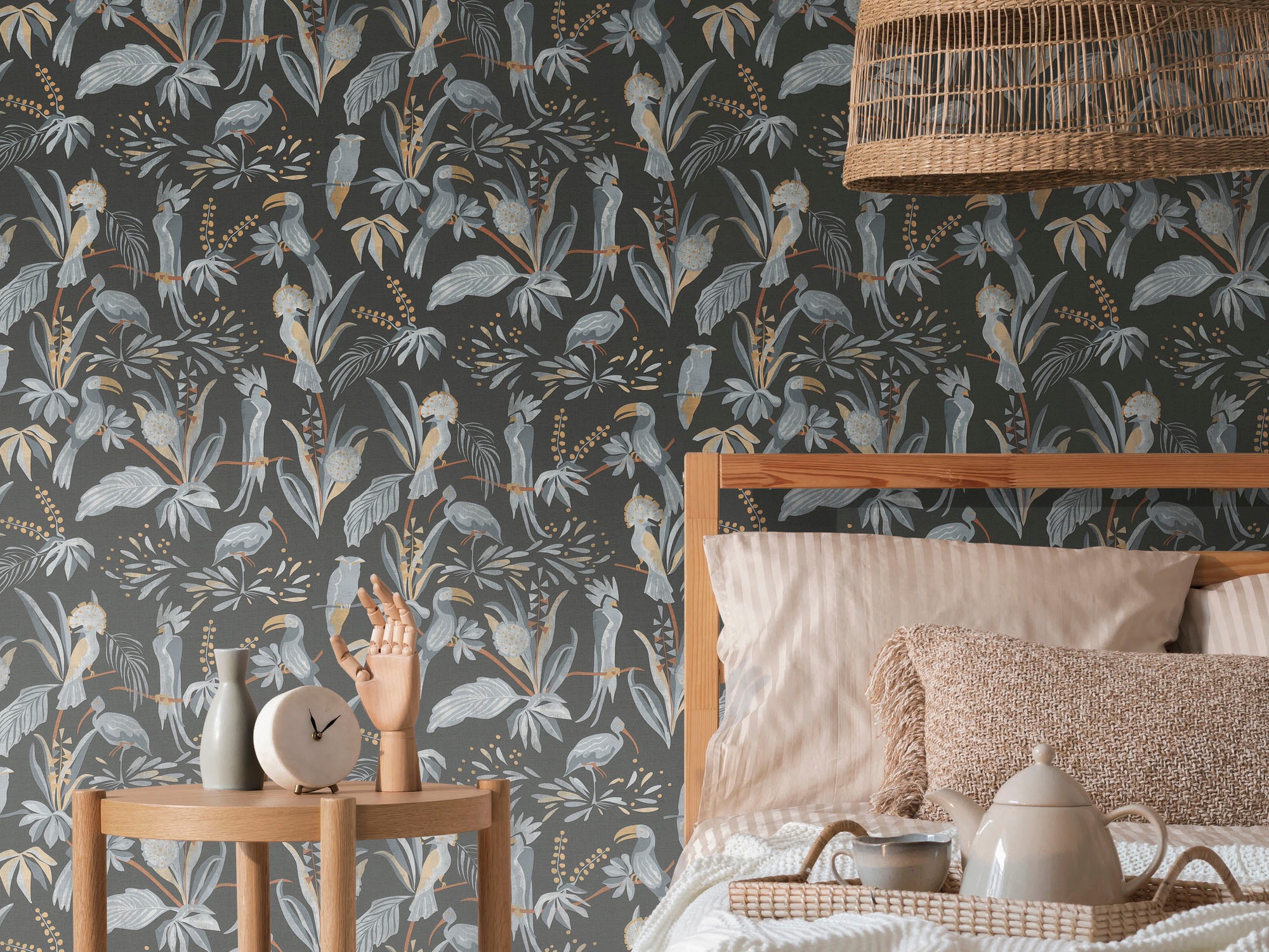 living walls Vliestapete »House of Turnowsky Designer Vogeltapete« gemustert | matt | neutral leicht strukturiert Kunst Pflanzen Tapeten Wohnzimmer Schlafzimmer Küche modern Design