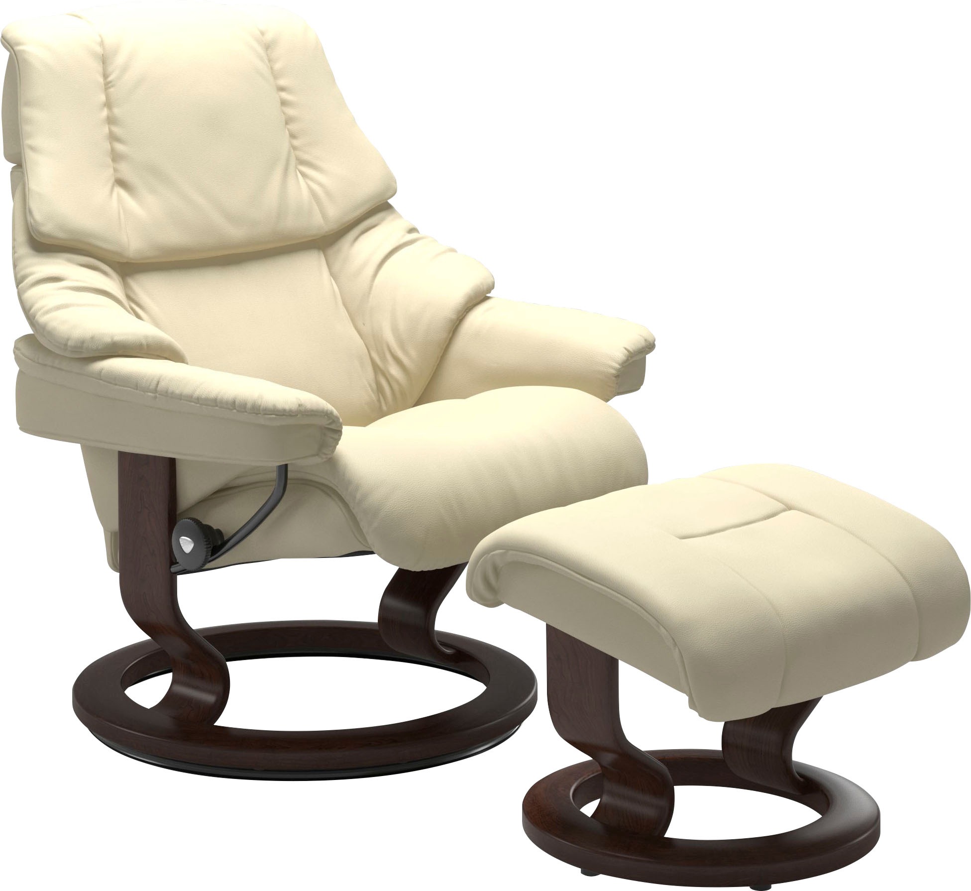 Stressless® Relaxsessel »Reno«, (Set, Relaxsessel mit Hocker), mit Hocker, mit Classic Base, Größe S, M & L, Gestell Braun