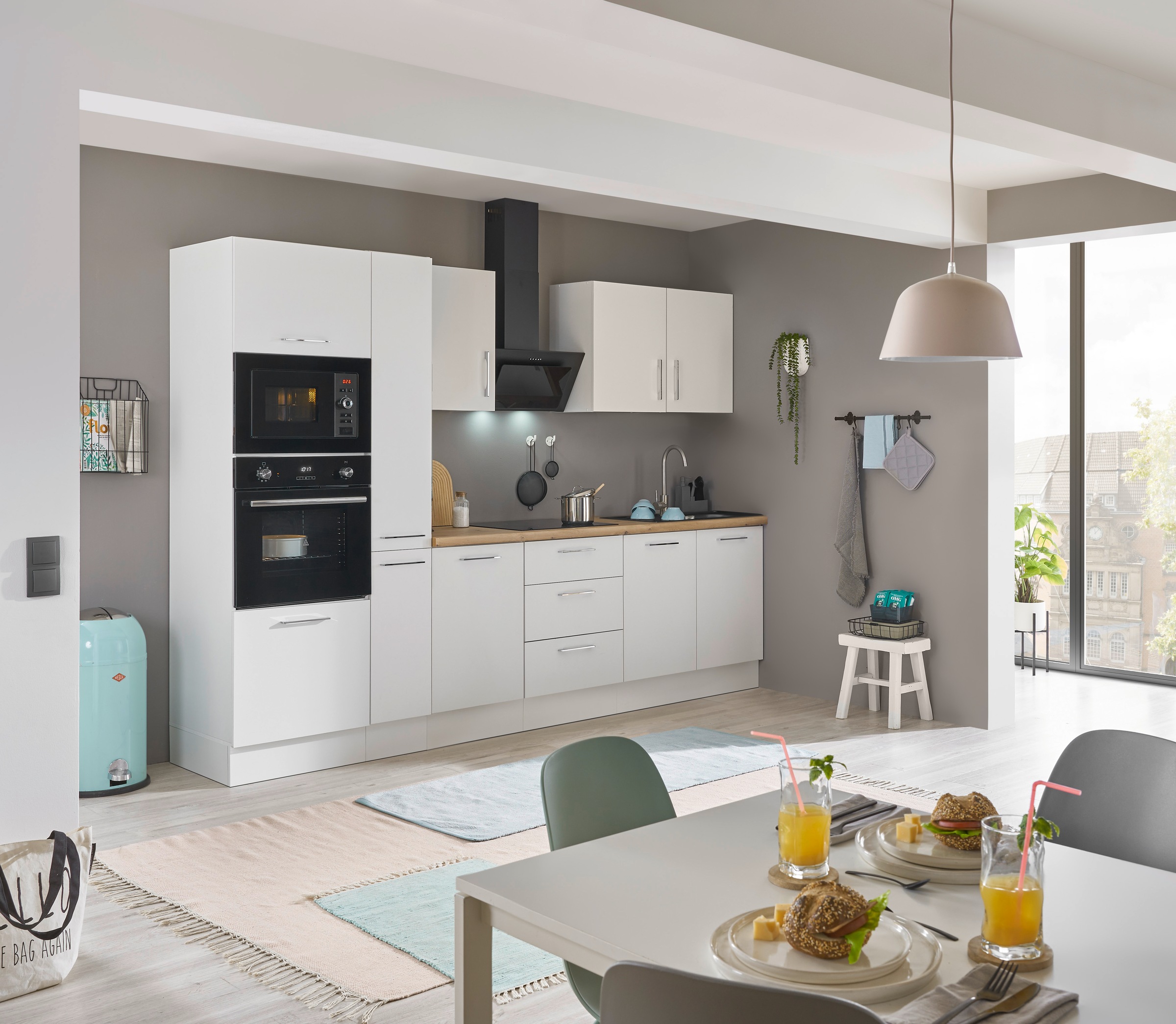 BASIC by Balculina Küchenzeile »Turin«, Breite 300 cm, wahlweise mit E-Geräten