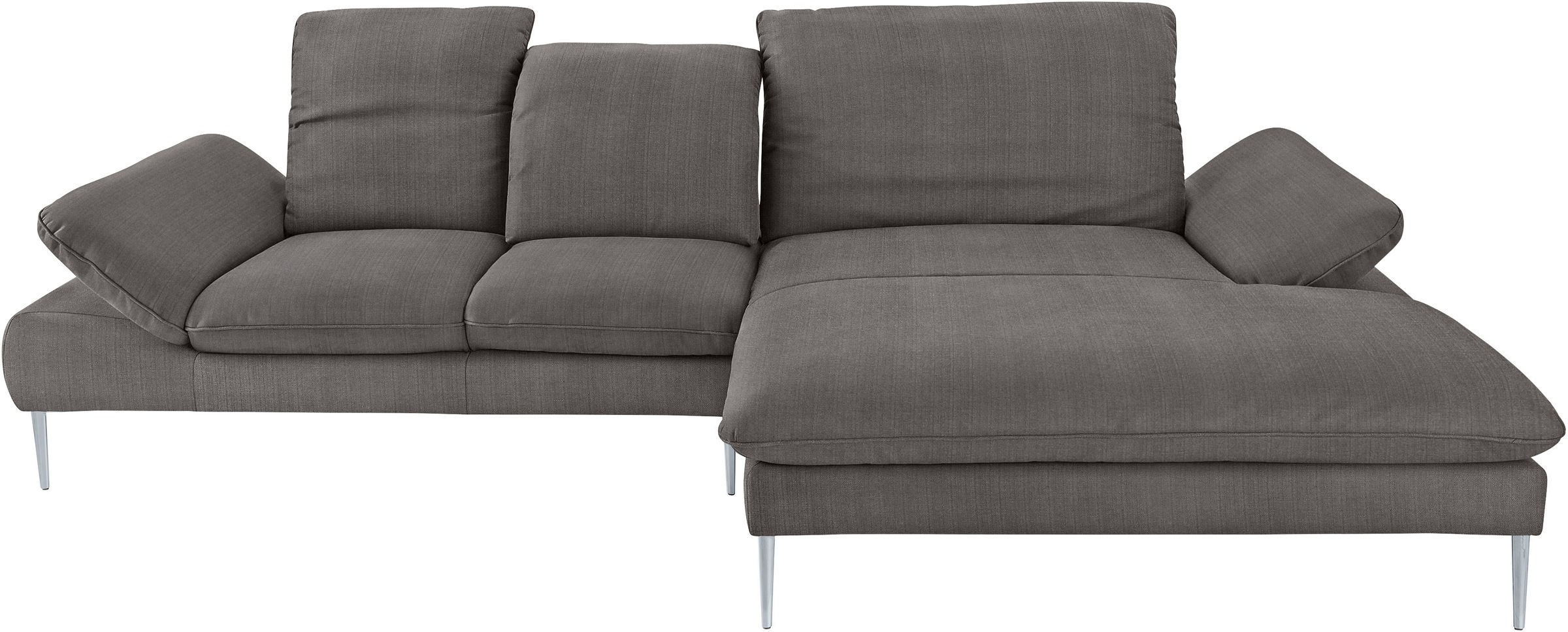 W.SCHILLIG Ecksofa »enjoy&MORE, Designsofa, elegant und bequem, L-Form«, mit Sitztiefenverstellung, Füße silber matt, Breite 310 cm