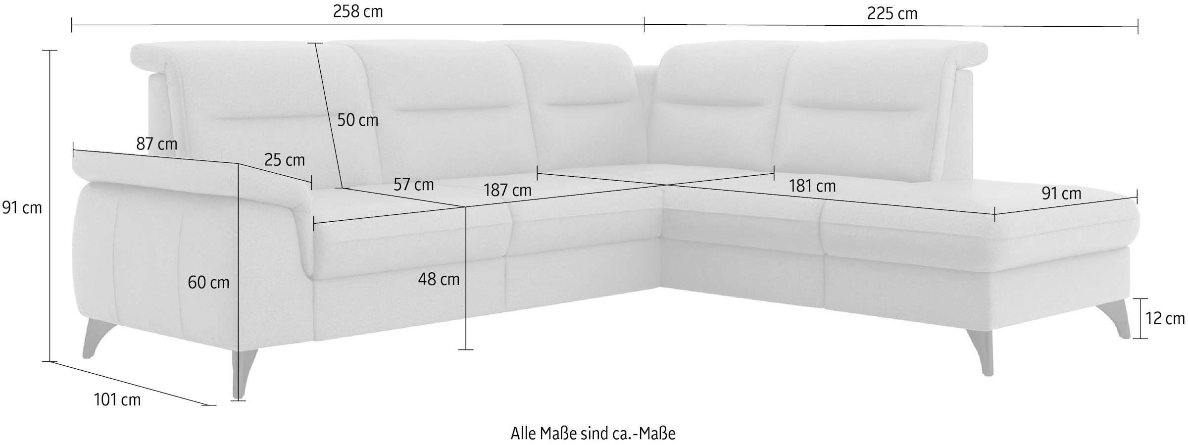sit&more Ecksofa »Astoria L-Form«, wahlweise mit motorischer Relaxfunktion