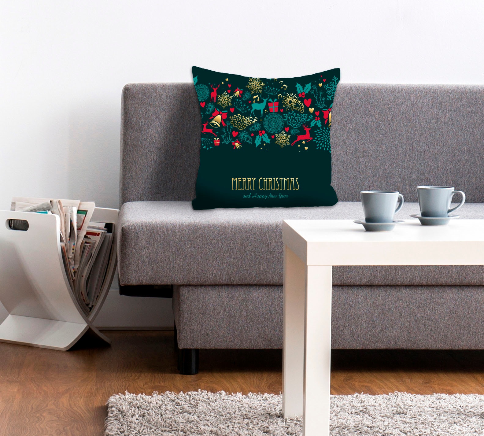 queence Dekokissen »Feiertage«, Kissenhülle,Merry Christmas and a Happy New günstig online kaufen