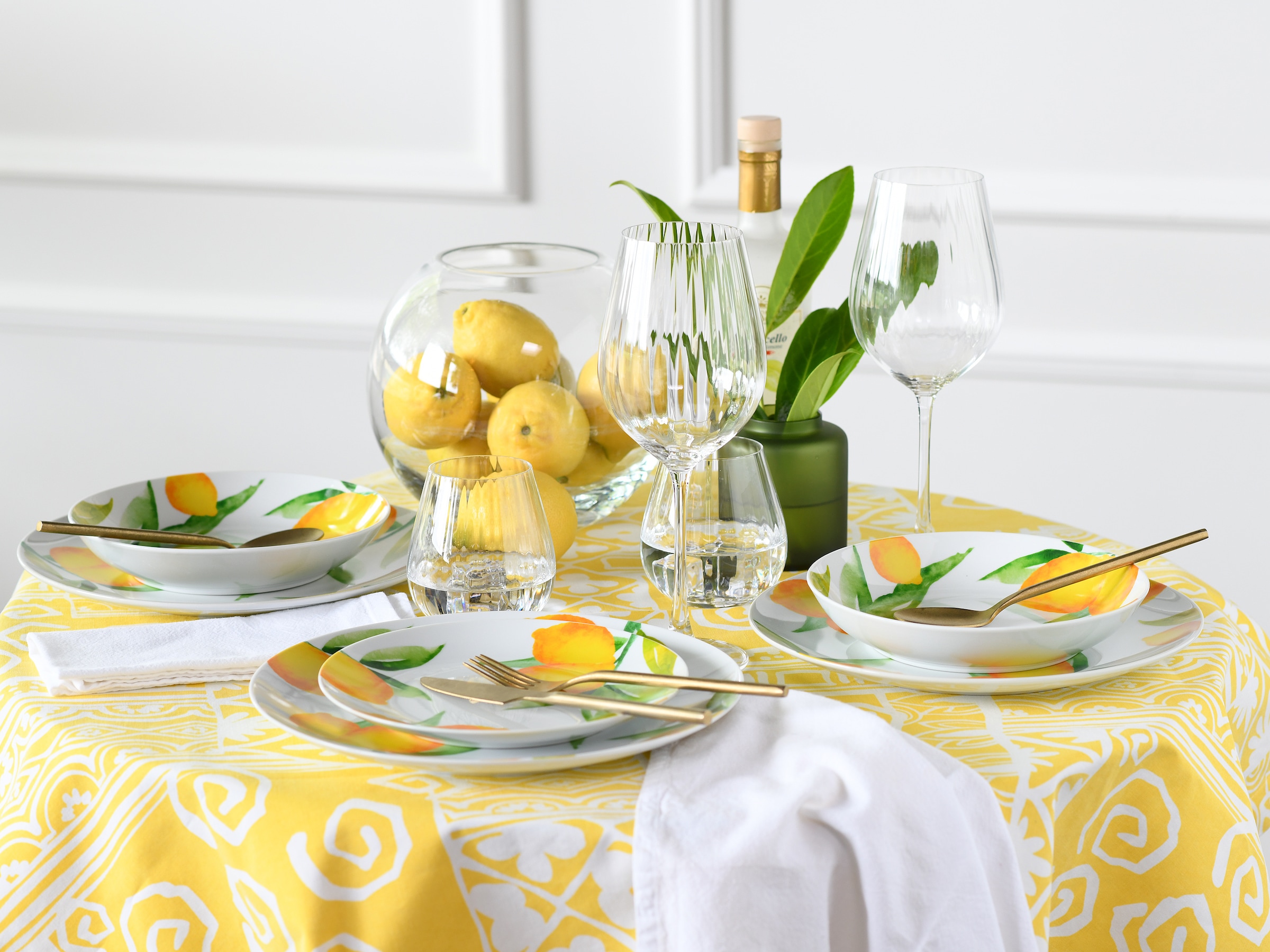 CreaTable Teller-Set »Luna Limoncello, Tellerset 18-tlg«, (Set, 18 tlg.), Zitronendekor