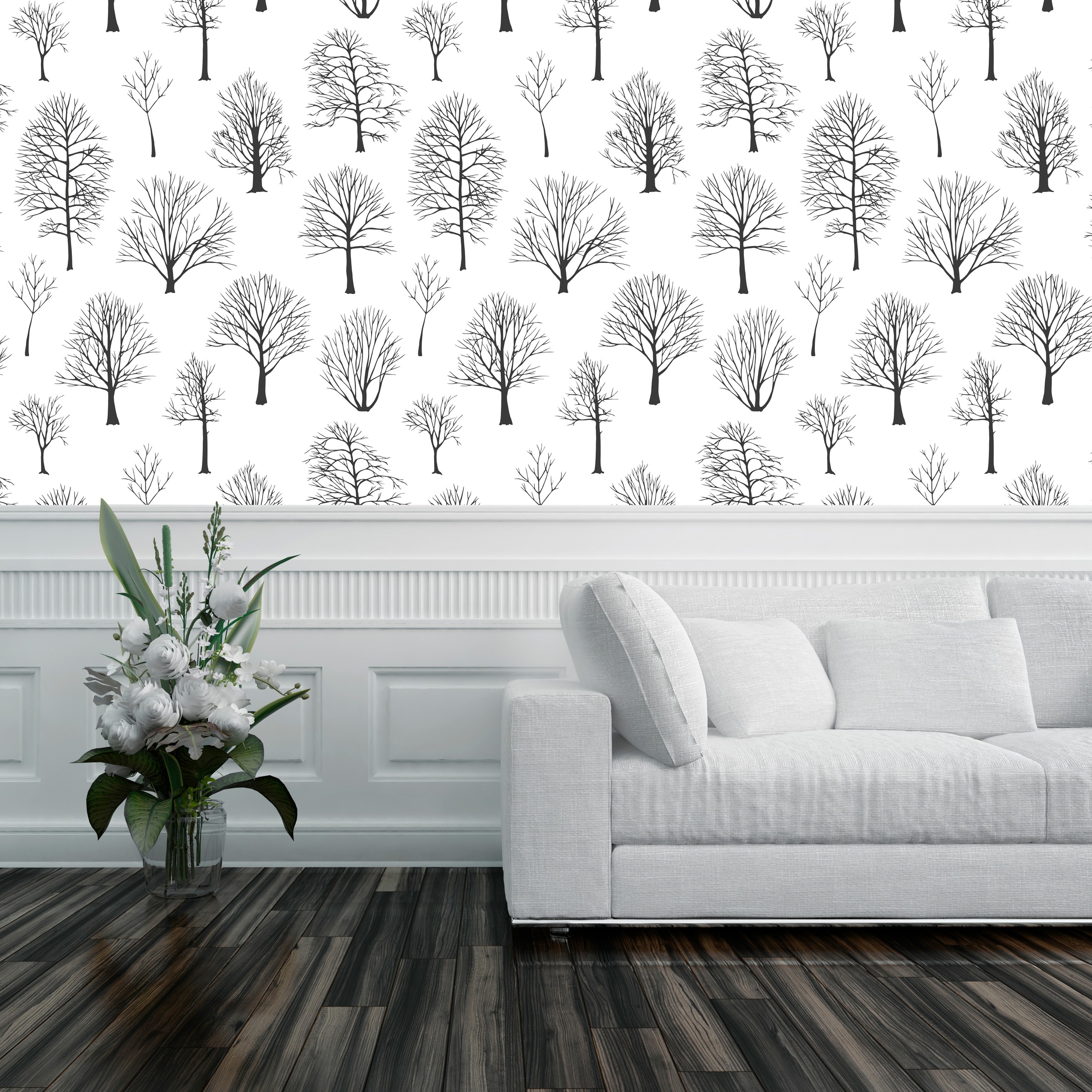 queence Vinyltapete »Shierh« Motiv   bedruckt   botanisch   floral   gemust günstig online kaufen