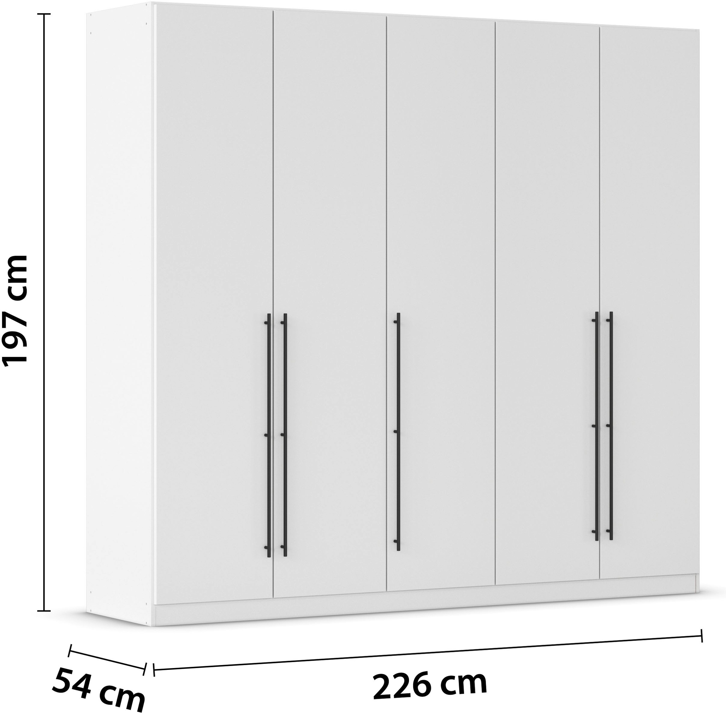 rauch Kleiderschrank »Drehtürenschrank Schrank Garderobe Wäscheschrank Schlafzimmer AVOLA«, (in 3 verschiedenen Ausstattungen BASIC/CLASSIC/PREMIUM), mit hochwertigen Stangengriffen in Schwarz aus Metall MADE IN GERMANY