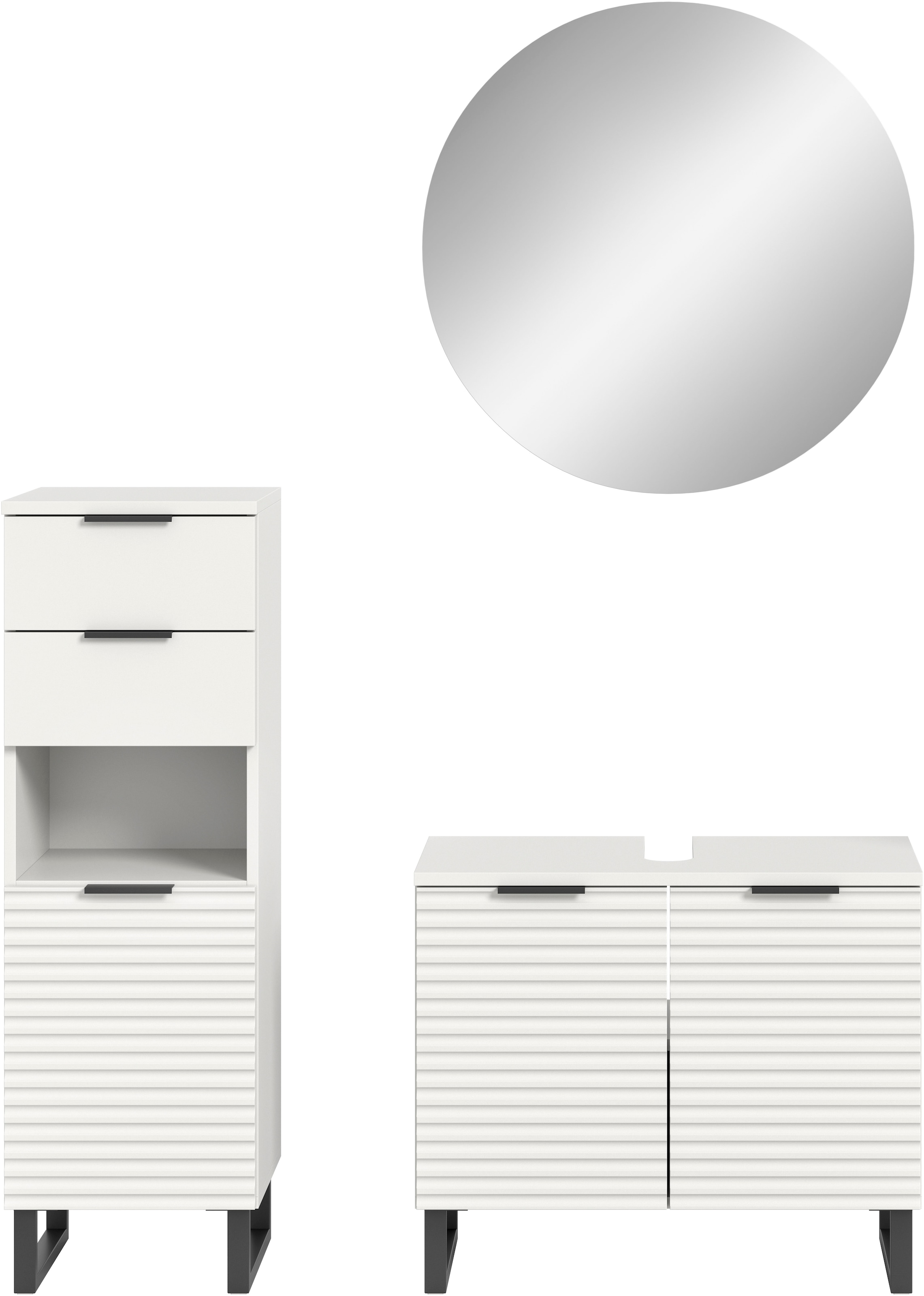 welltime Badmöbel-Set »Litica, Breite 120 cm, hochwertige Rillenfräsung, Me günstig online kaufen