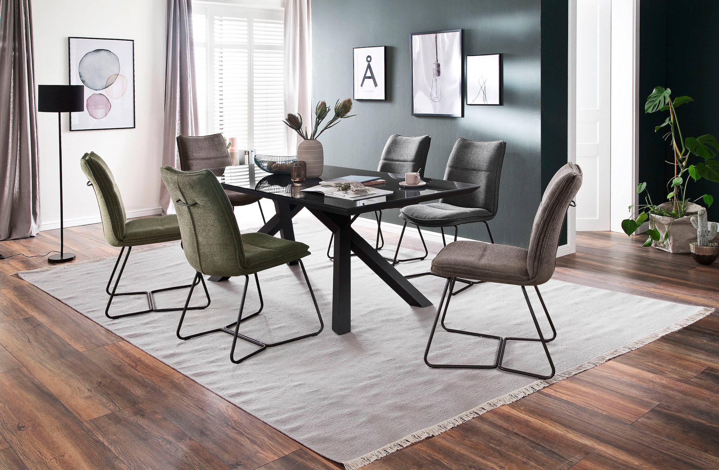 MCA furniture Esstisch »Everett, TOPSELLER!«, (Esstisch, Glastisch), mit Glasplatte, modern, pflegeleicht, Metallgestell
