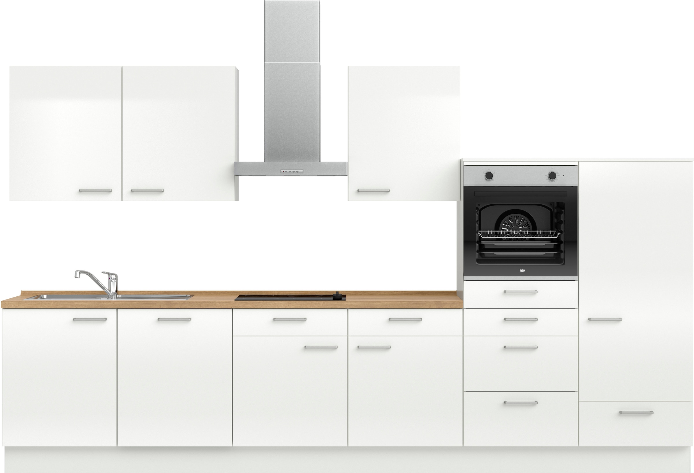 nobilia® Küchenzeile »"Flash I"« vormontiert, Ausrichtung wählbar, Breite 360 cm, wahlw. mit E-Geräten