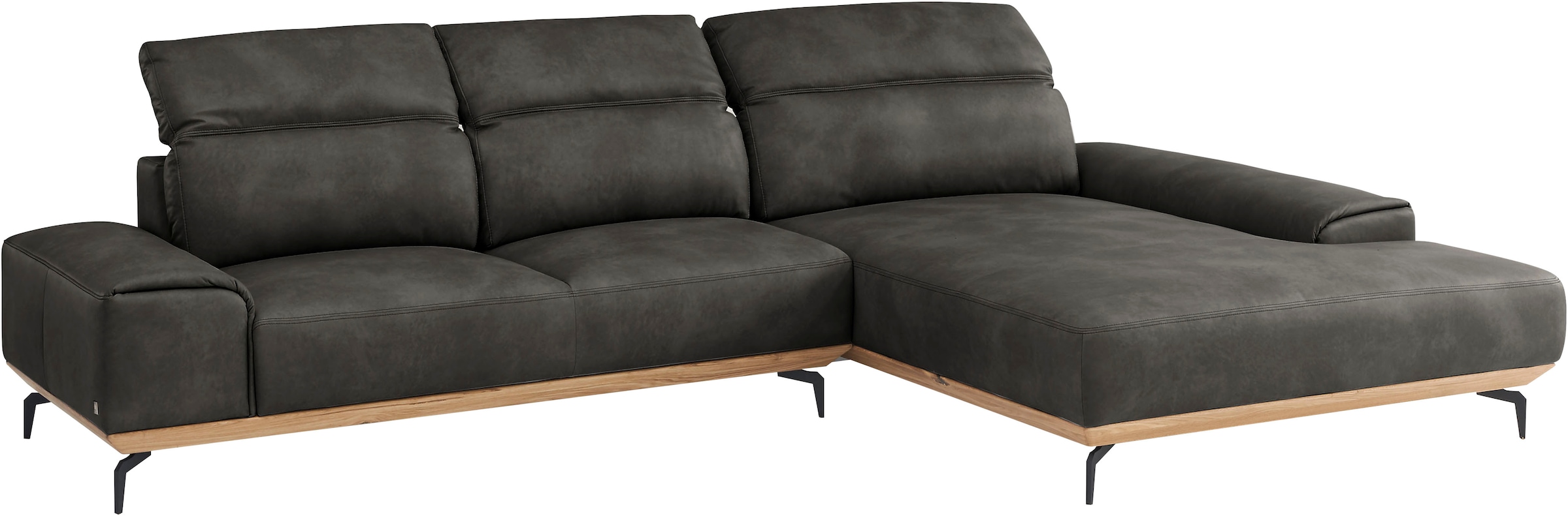 Musterring Wohnlandschaft »MR 2490«, Fuß Schwarz, Sitzhöhe 46cm, wahlweise mit Funktionen, Maße 342x207 cm