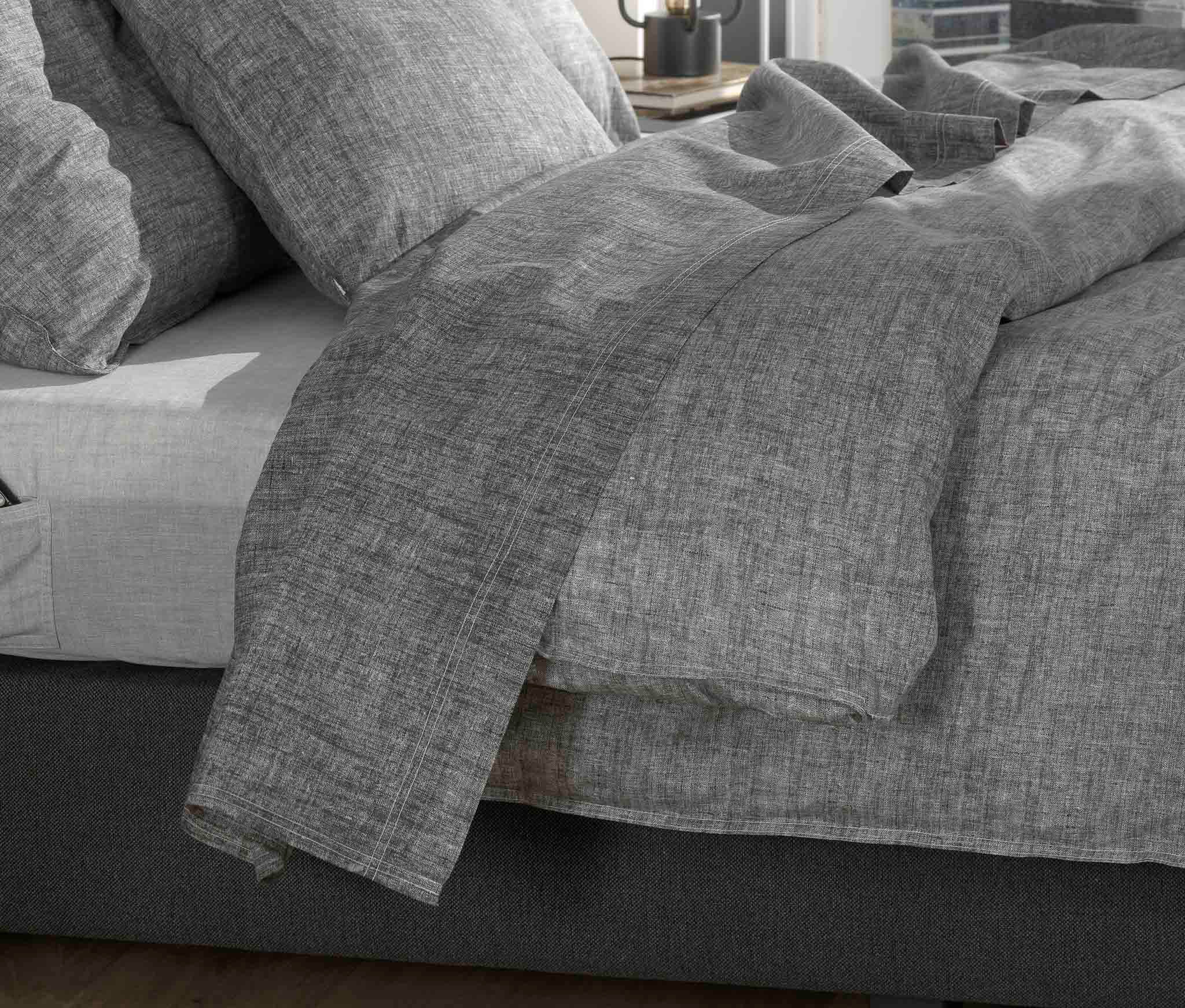 ZO HOME Bettlaken »Lino«, Laken aus 100% Baumwolle, Linen-look Print, Bettt günstig online kaufen