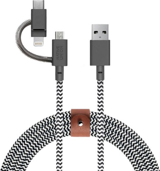 NATIVE UNION Smartphone-Kabel »Gürtelkabel Universal«, USB Typ A-Micro-USB-Lightning-USB-C, 200 cm