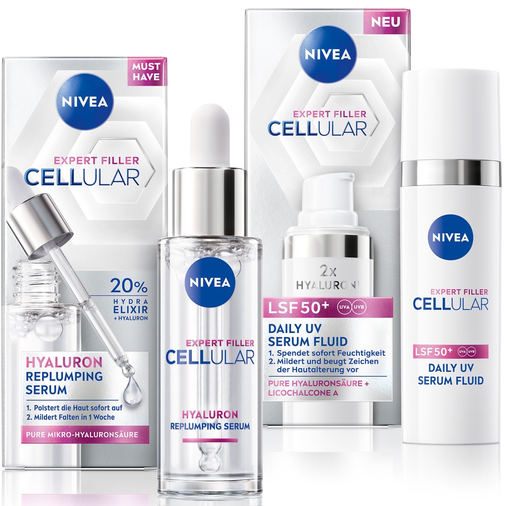 NIVEA Pflege-Set »CELLULAR Luminous Tagespflege+ Intensiv Serum« Gegen Pigment- und Altersflecken, auch für sensible Haut. transparent Verleiht der...