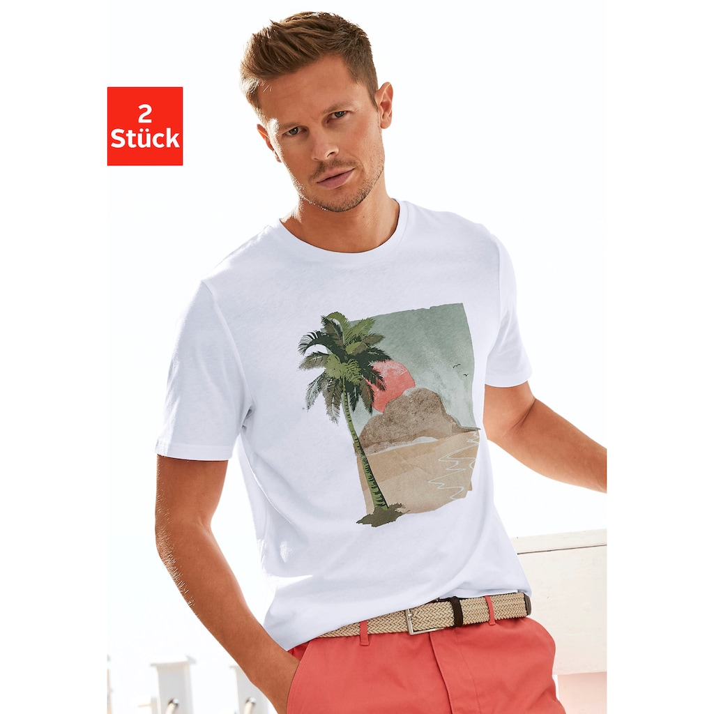 Beachtime T-Shirt, (Packung, 2 tlg.)