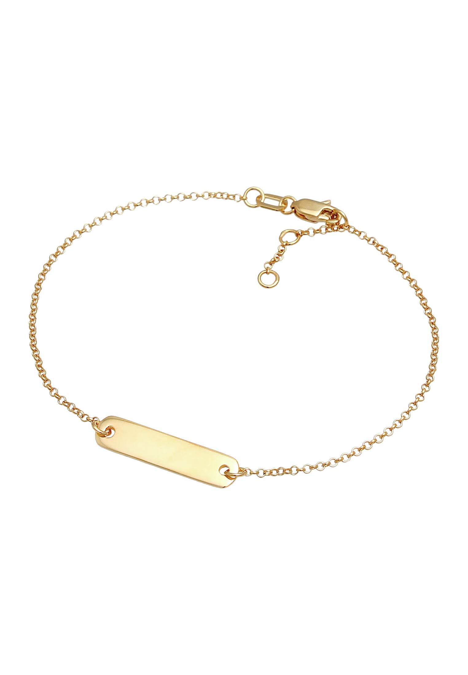 Elli Premium Armband »ID-Armband mit gravierbarer Platte 375 Gelbgold«