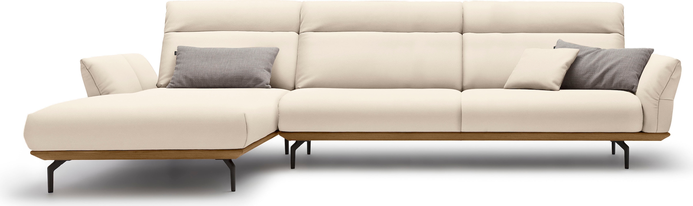 Creation BY ROLF BENZ Ecksofa »CR.460«, Sockel in Nussbaum, Winkelfüße in U günstig online kaufen