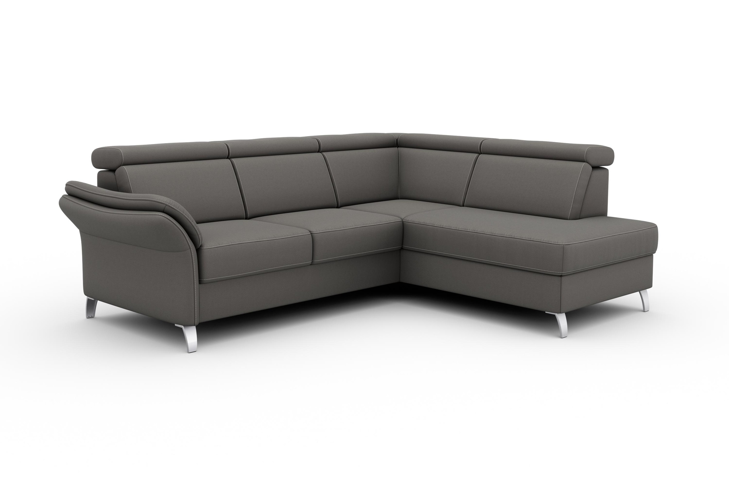 sit&more Ecksofa »Vincenzo L-Form«, inklusive Kopfteilverstellung, wahlweise mit Bettfunktion, Bettkasten