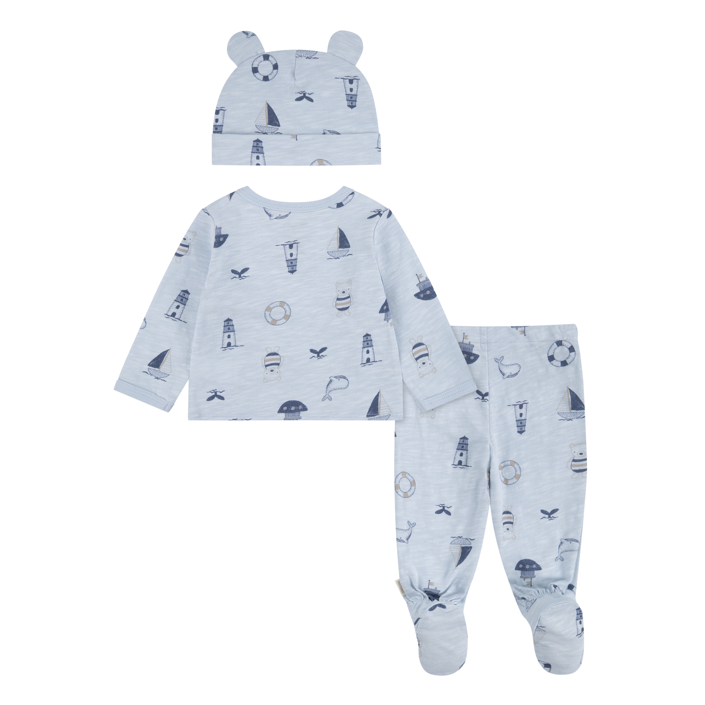 HUGGIES babywear Langarmshirt & Hose »HUGG FOOTED PANT SET+ATTACHMEN« Set,  mit All-Over Print