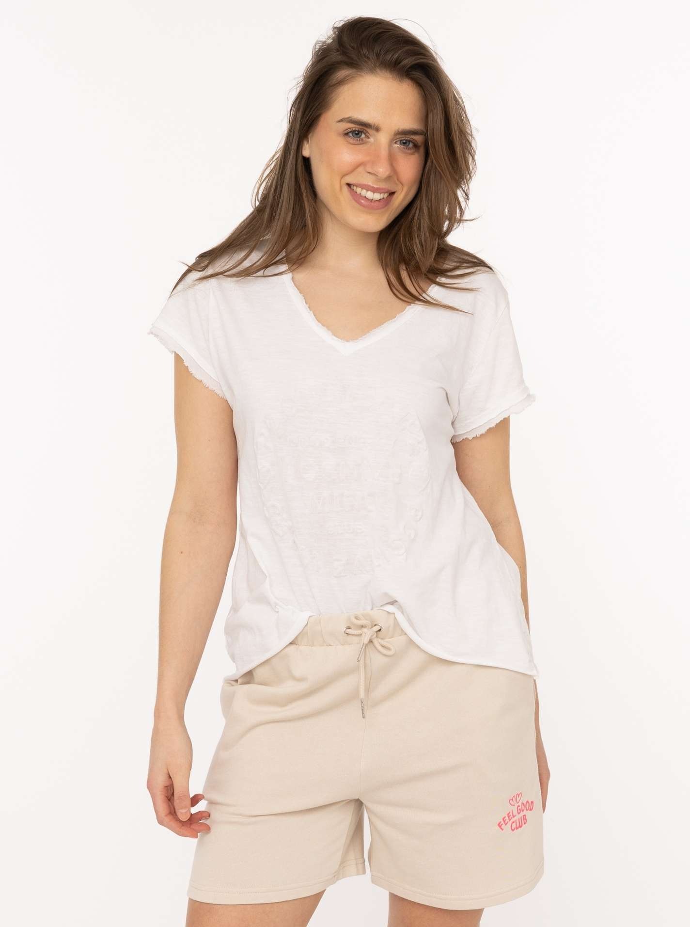 Zwillingsherz Sweathose »"Feel Good Club"«  leichtes Sweatmaterial, Stickerei, Eingriffstaschen