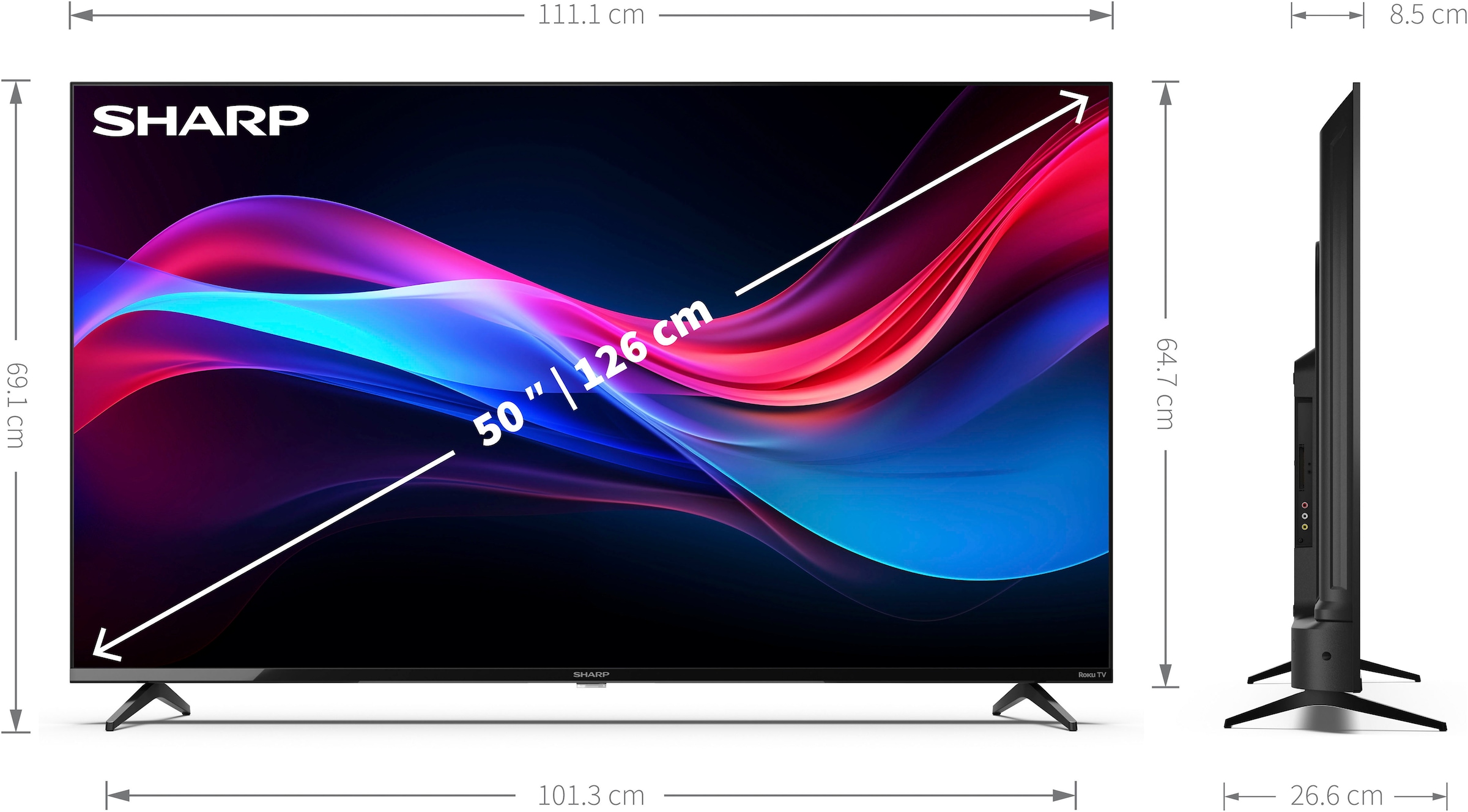 Sharp LED-Fernseher »4T-C50GJx«, 4K Ultra HD, Smart-TV