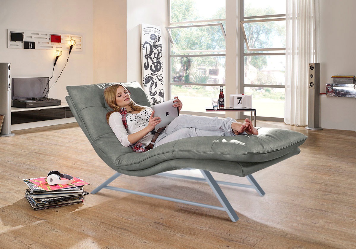 W.SCHILLIG Relaxliege »daily dreams«, in Waffelkissen-Optik, wahlweise mit Motor, Kufengestell, in 2 Breiten