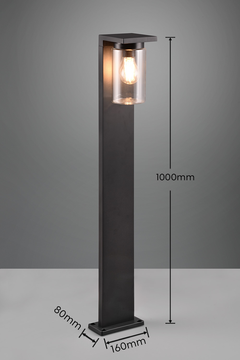 TRIO Leuchten Außen-Stehlampe »ARDILA, Stehleuchte Outdoor Garten Terrasse Höhe 1m, exkl 1xE27 max40W«, 1 flammig, Leuchtmittel E27 | Leuchtmittel wechselbar, Garten Stehlampe IP44 mit Dämmerungssensor, Leuchtmittel wechselbar