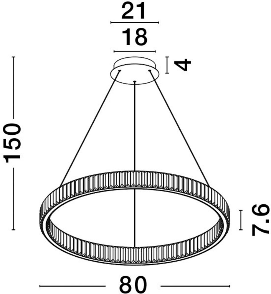 Nova Luce LED-Hängeleuchte »AURELIA«, 1 flammig, Leuchtmittel LED-Modul | LED fest integriert