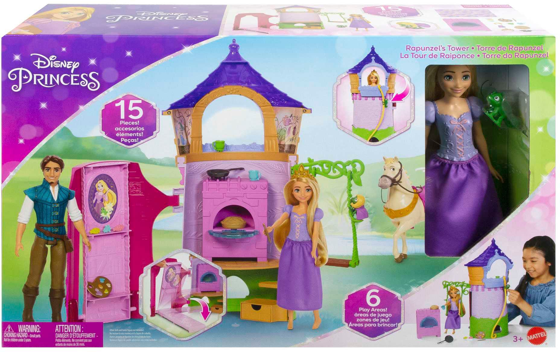 Mattel® Spielwelt »Disney Prinzessin, Rapunzels Turm Spielset«, inklusive Puppe, Chamäleon & Accessoires