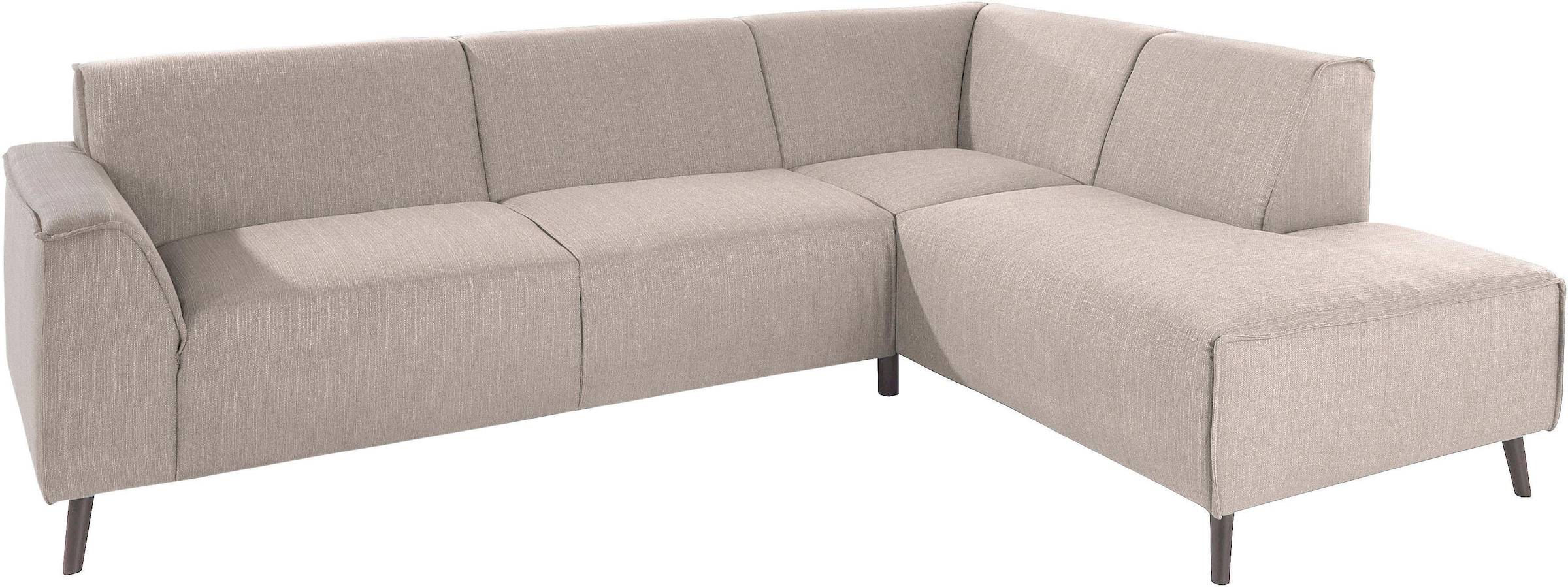 DOMO collection Ecksofa »Amora, inklusive komfortablem Federkern für mehr Sitzkomfort, L-Form«, mit Ottomane, elegant und zeitlos, bequem, Komfortsitzhöhe 47cm