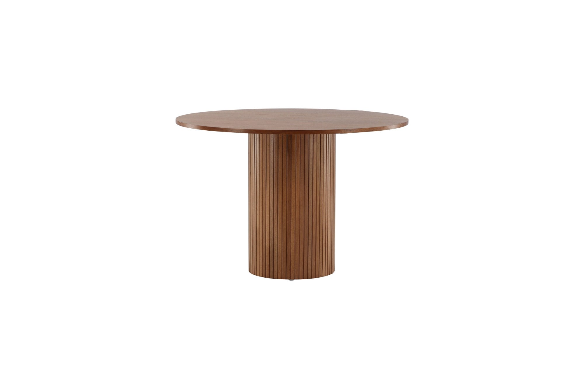 Venture Home Esstisch »Bianca, runder Esstisch Ø 110 cm in Walnuss mit gerippter Basis« Esszimmertisch, MDF, Furnier, Säulenfuß gerippt, edel, einladend