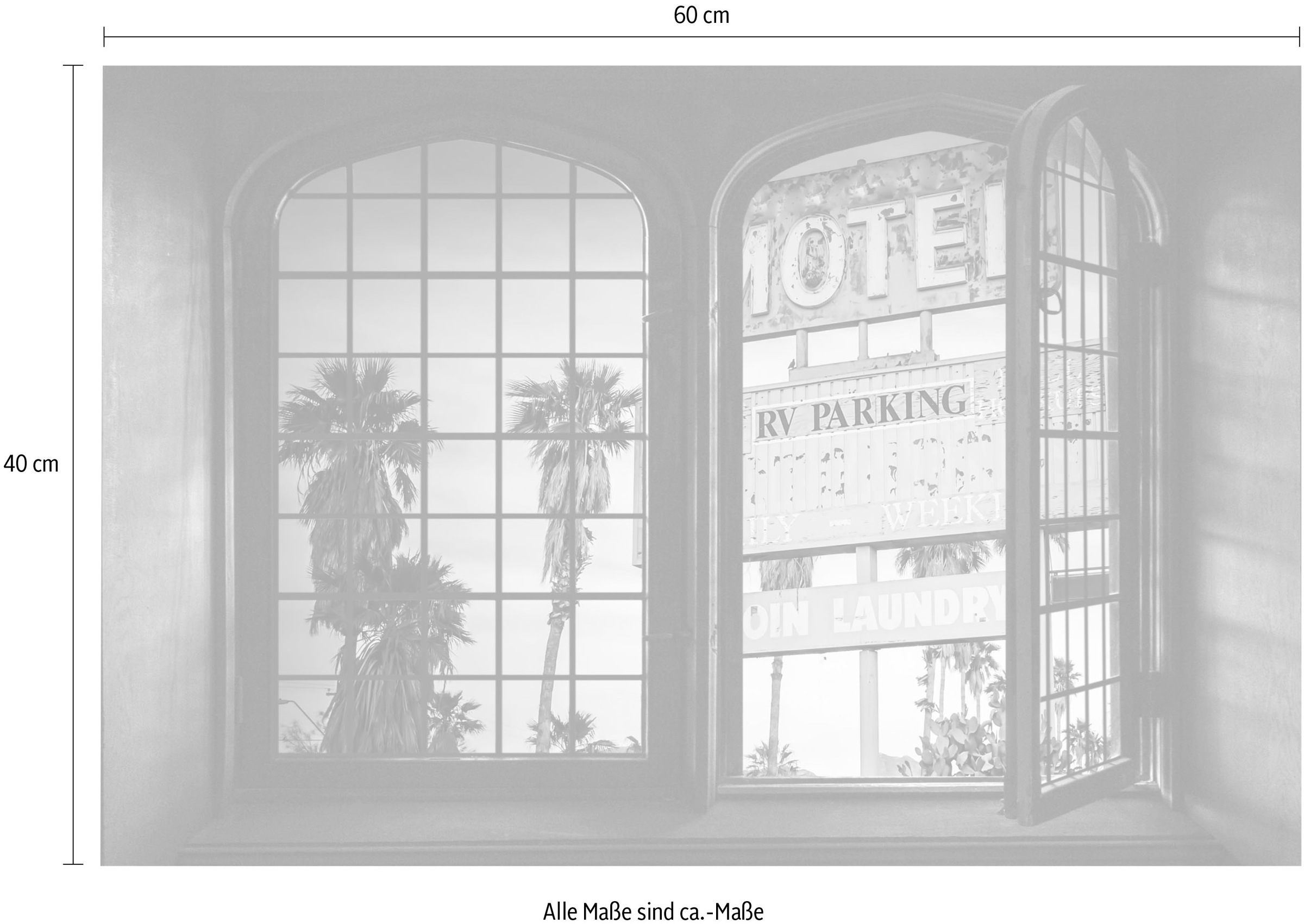 queence Wandsticker »Motel«, Wandsticker, Wandbild, selbstklebend, 3D, Fenster