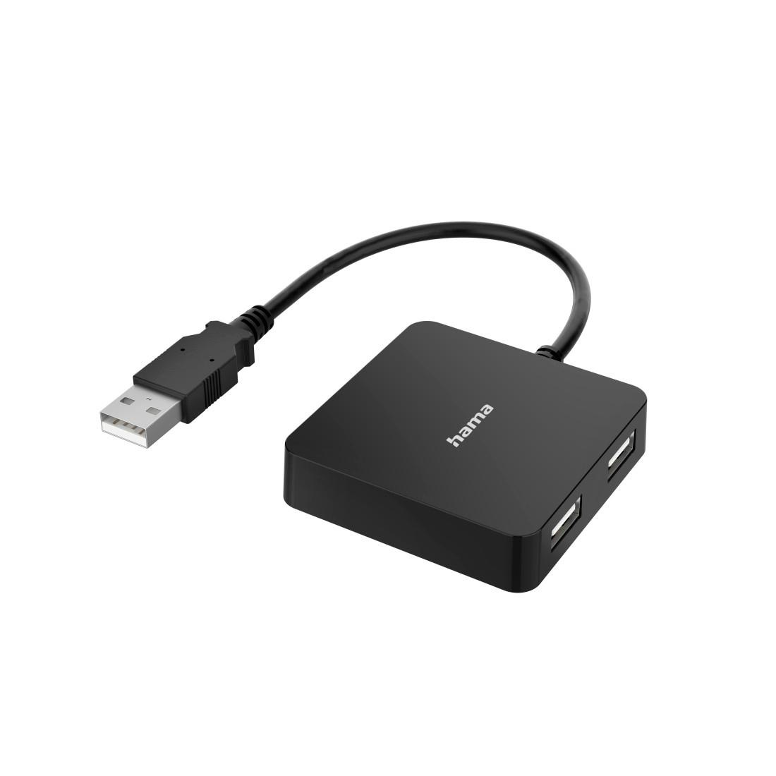 Hama USB-Adapter »USB-Adapter USB-Hub, 4 Ports, USB 2.0, 480 Mbit/s«, USB zu USB 2.0, 15 cm