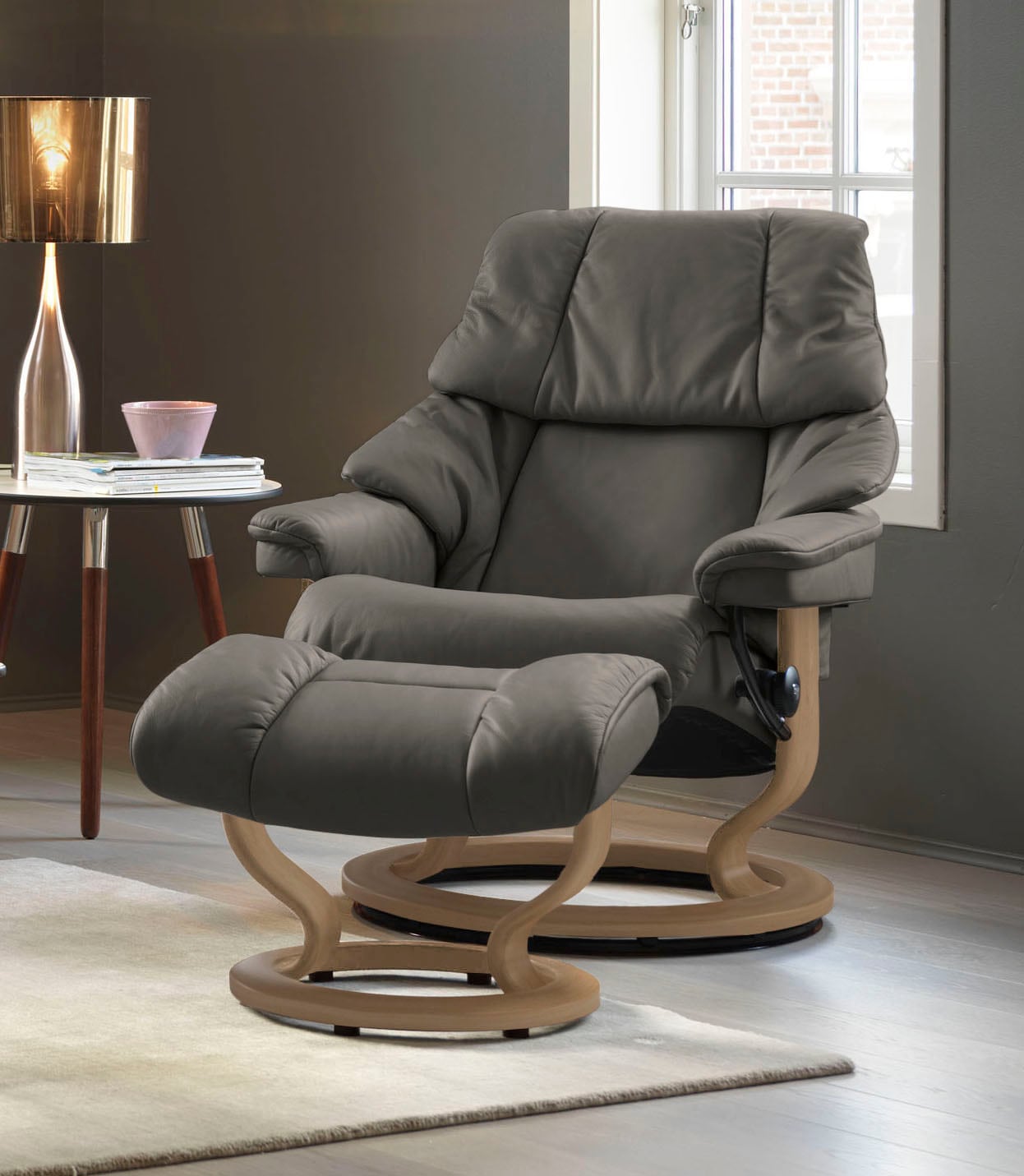 Stressless® Relaxsessel »Reno«, (Set, Relaxsessel mit Hocker), mit Hocker, günstig online kaufen