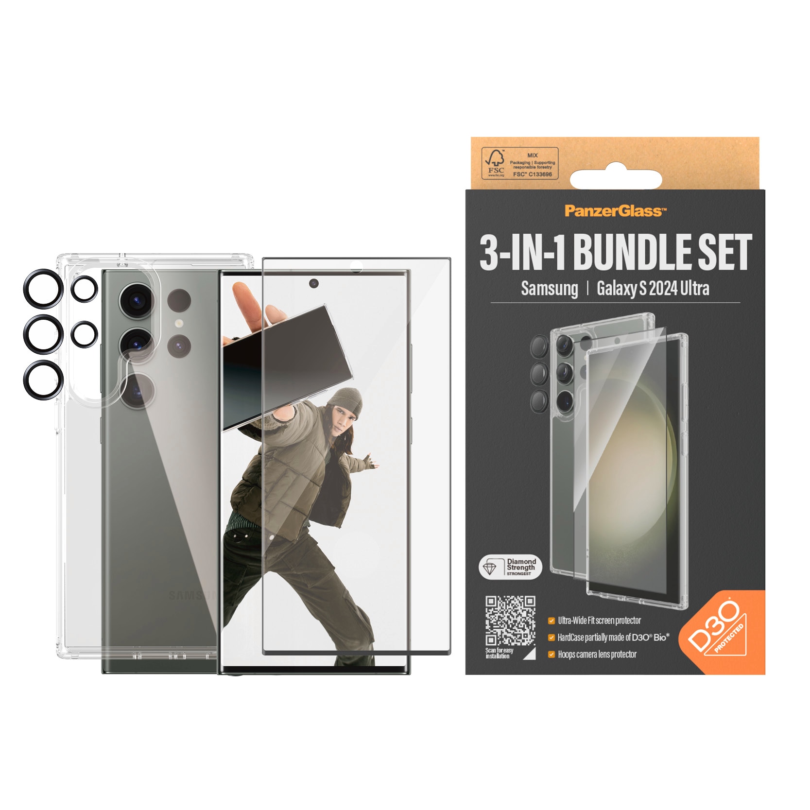 PanzerGlass Displayschutzglas »3-in-1 Bundle Set Screen Protector, Case und günstig online kaufen