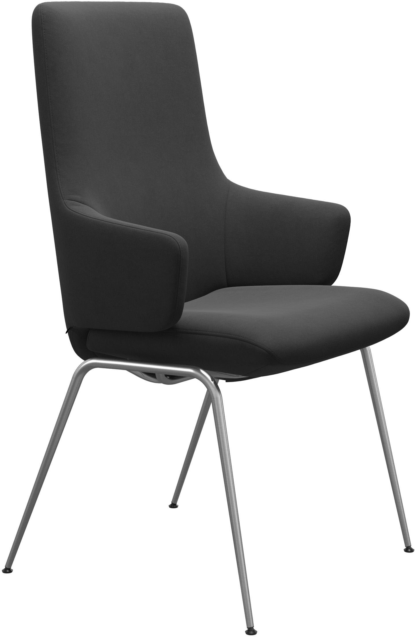 Stressless® Polsterstuhl »Laurel«, Microfaser DINAMICA, High Back mit Armlehne, Größe L, mit Beinen aus Stahl in Chrom matt