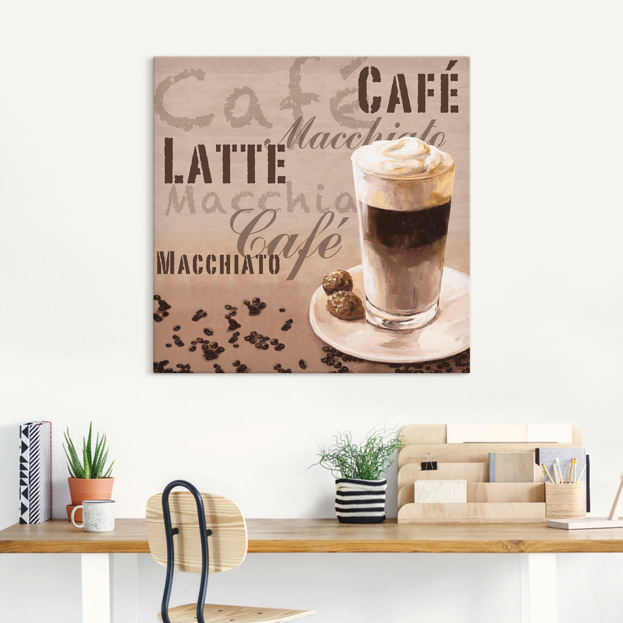 Poster als (1 in Alubild, Wandbild Leinwandbild, - bestellen »Kaffee Latte online Artland Getränke, Wandaufkleber oder Macchiato«, Größen versch. St.),