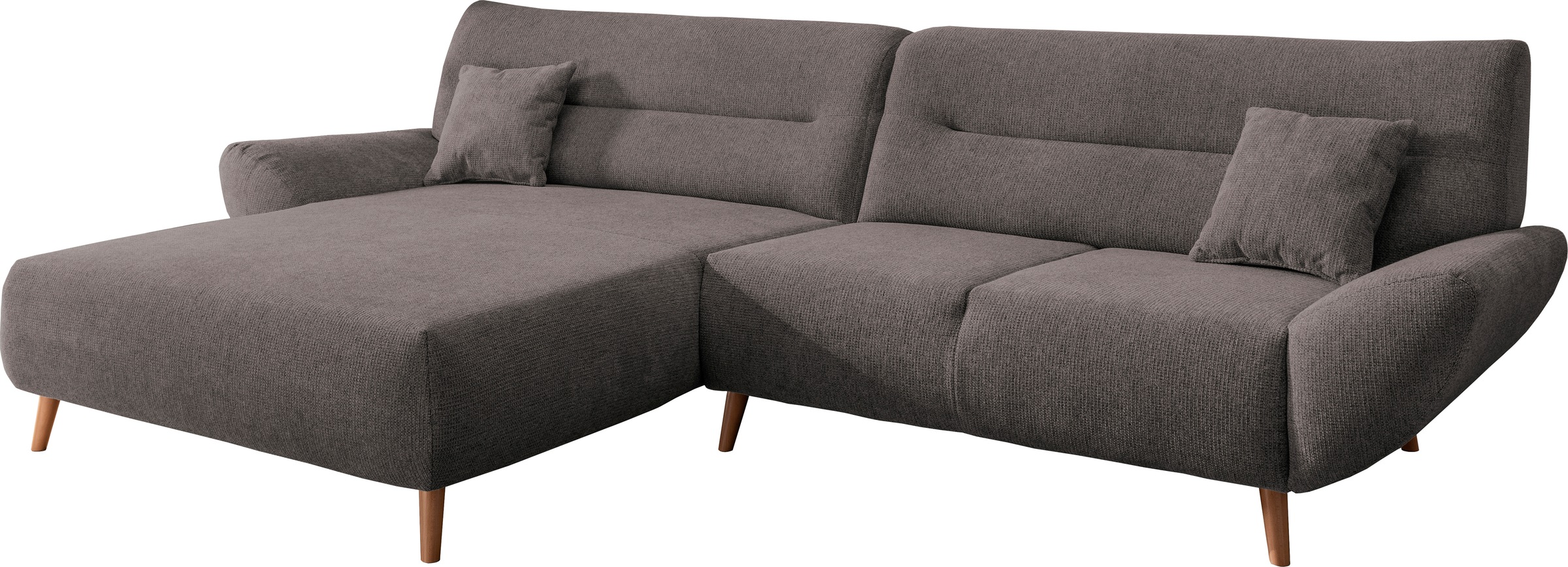 Home affaire Ecksofa »Drago, elegant und zeitlos, komfortabel, Holzfuß, L-F günstig online kaufen