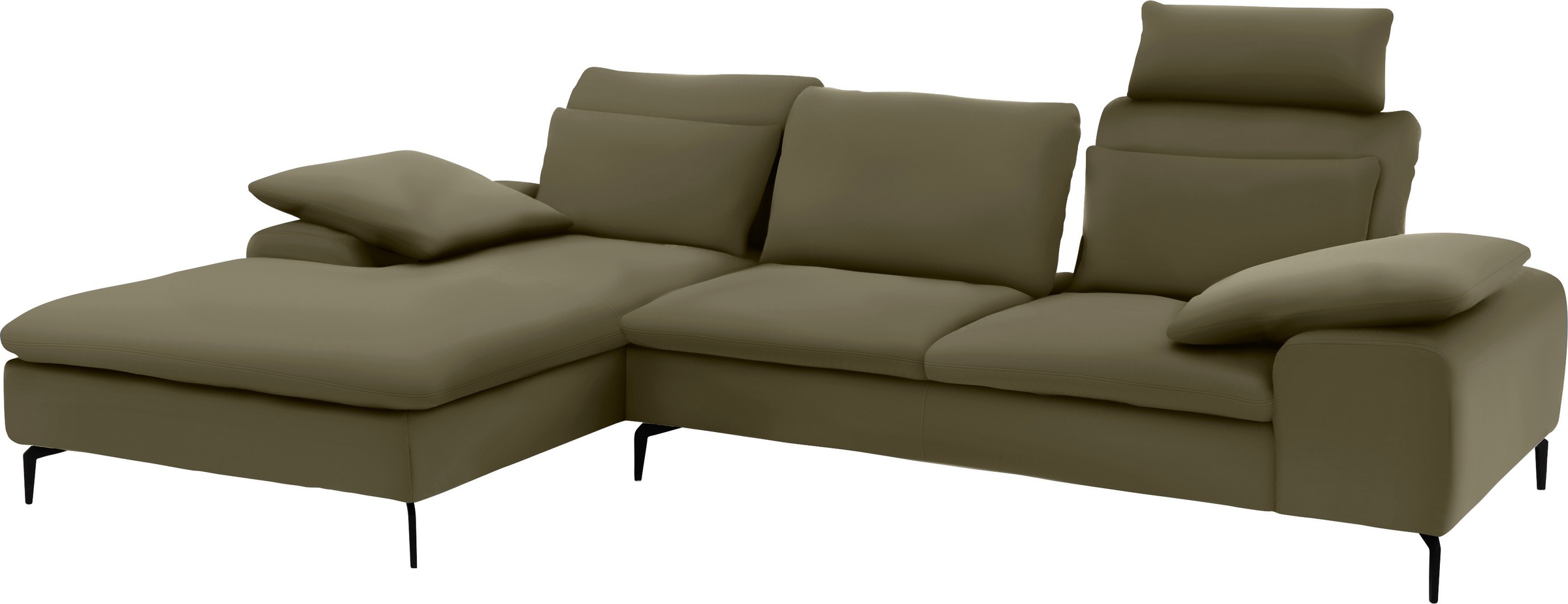 W.SCHILLIG Ecksofa »valentinoo, Designsofa, bequem, elegant und zeitlos, L-Form«, (Set), inklusive Hocker, mit Sitztiefenverstellung, Breite 299 cm