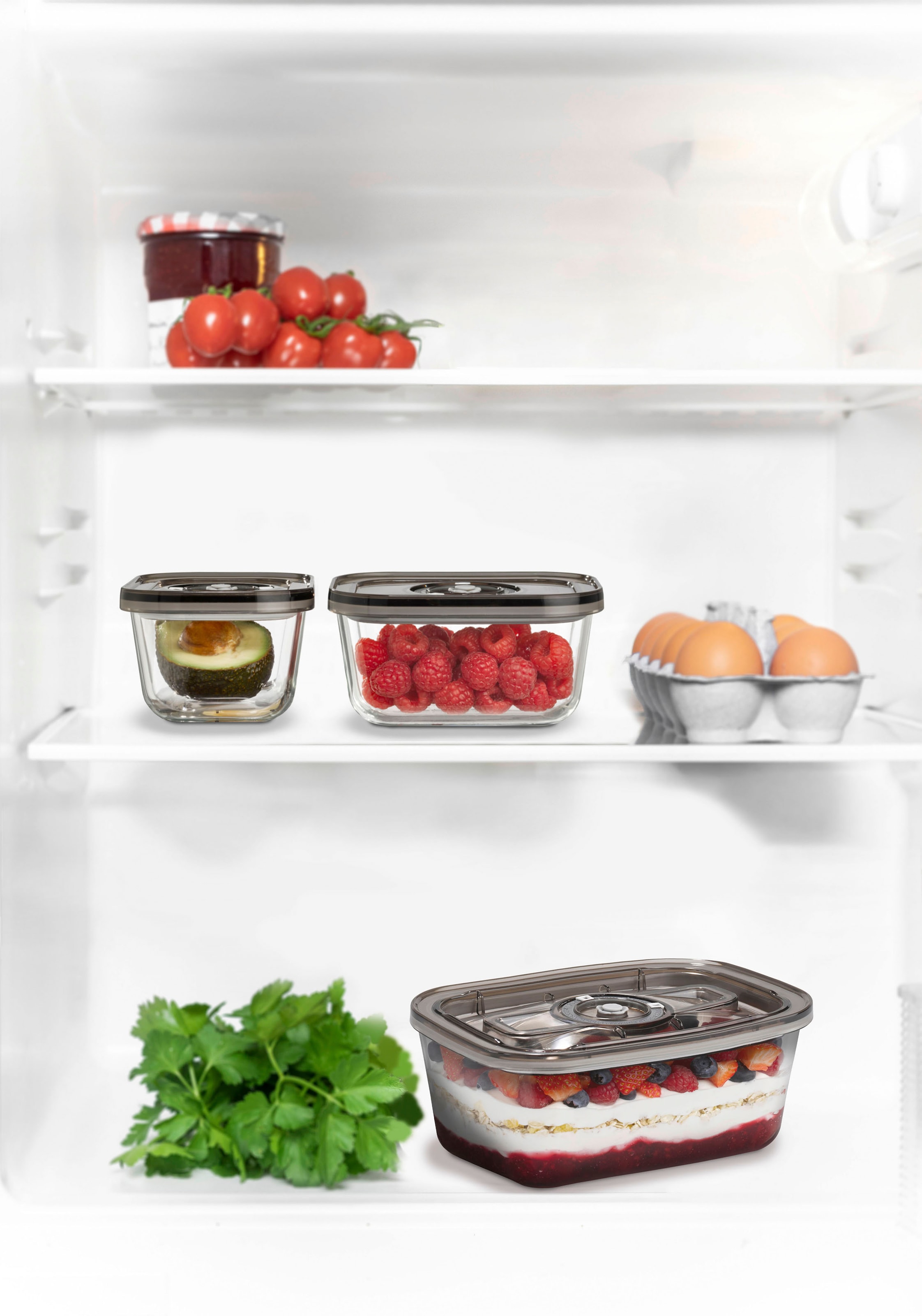 Caso Vakuumbehälter »1177 VacuBoxx Eco-Set« 3 Glasbehälter mit Kunststoffdeckel