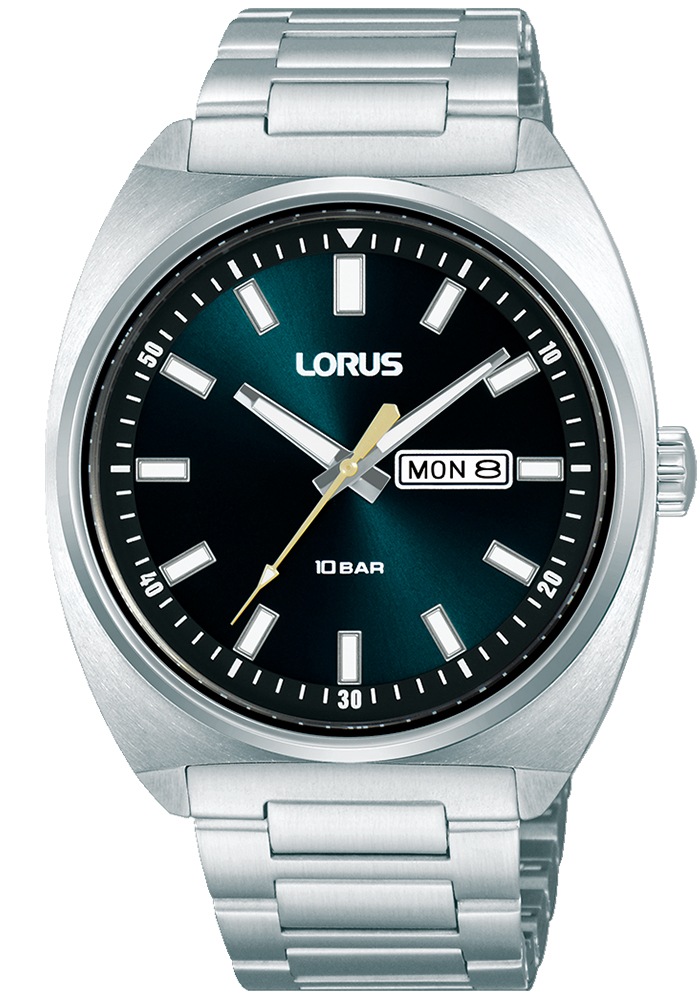 LORUS Quarzuhr »Sports« Armbanduhr, Herrenuhr, Edelstahlarmband, analog, Tag, Wochentag
